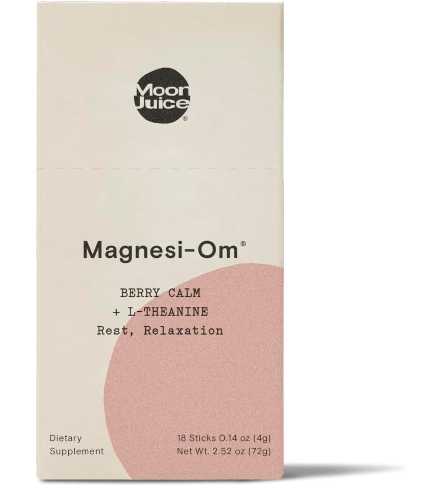 Moon Juice Magnesi Om Support Brain Health & Rest Magnesium Powder L-Theanine 100% Traceable Vegan & Non GMO - Berry - 0.14 Oz - Buy Online on GoSupps.com