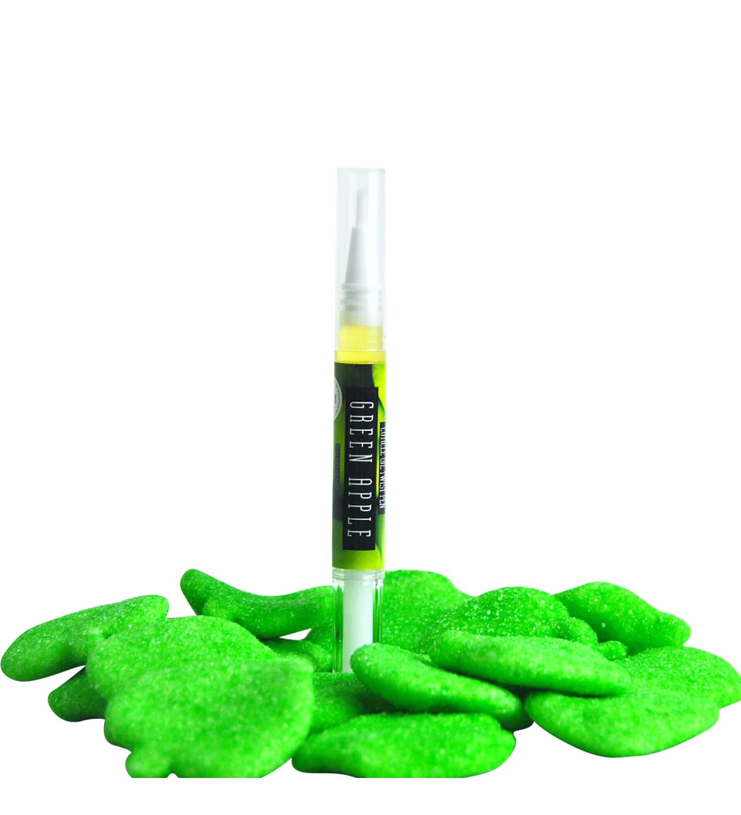 Green Apple Fragrance Scent Moisturising Cuticle & Nail Oil Travel Brush Pen For hyrating and nourishing dry and brittle nails