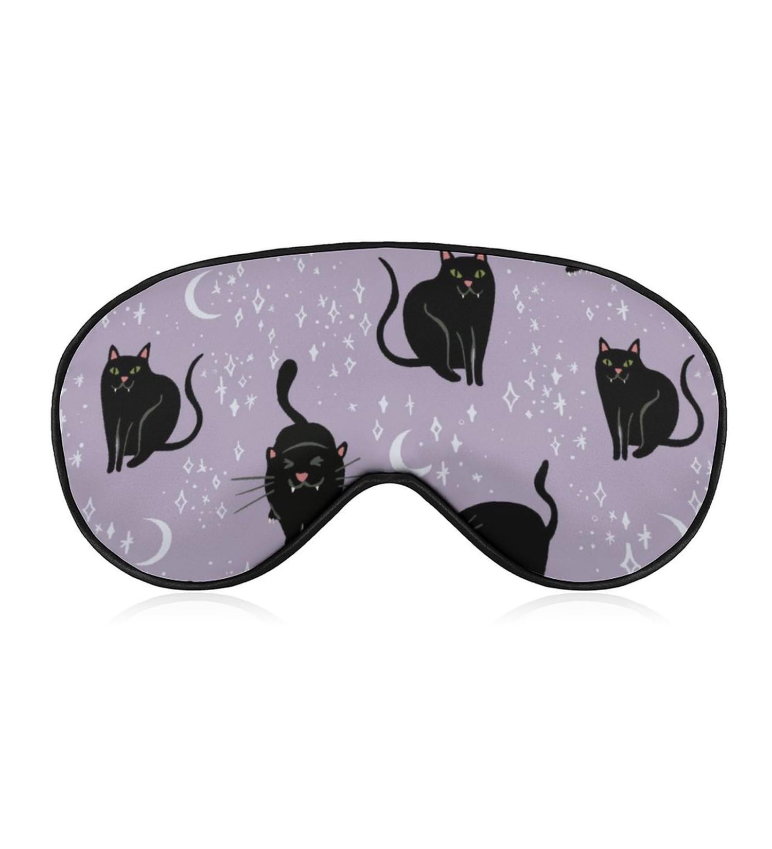 LynaRei Halloween Black Cats Sleep Mask - Adjustable Strap, Soft Eye Cover for Blocking Lights - Buy Online on GoSupps.com