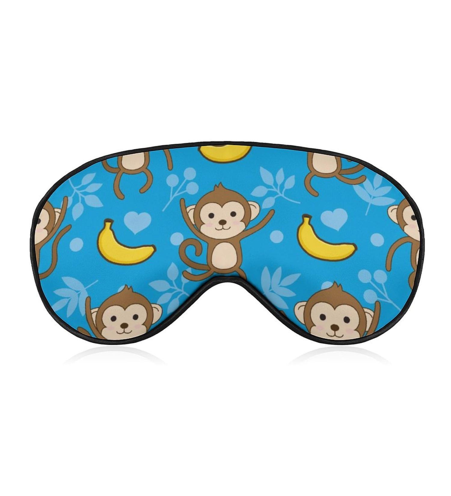 Monkeys and Bananas Soft Sleep Mask - Adjustable Eye Cover for Effective Shading | Funny Blindfold for Men & Women - Perfect for Travel & Sleep - Buy Online on GoSupps.com