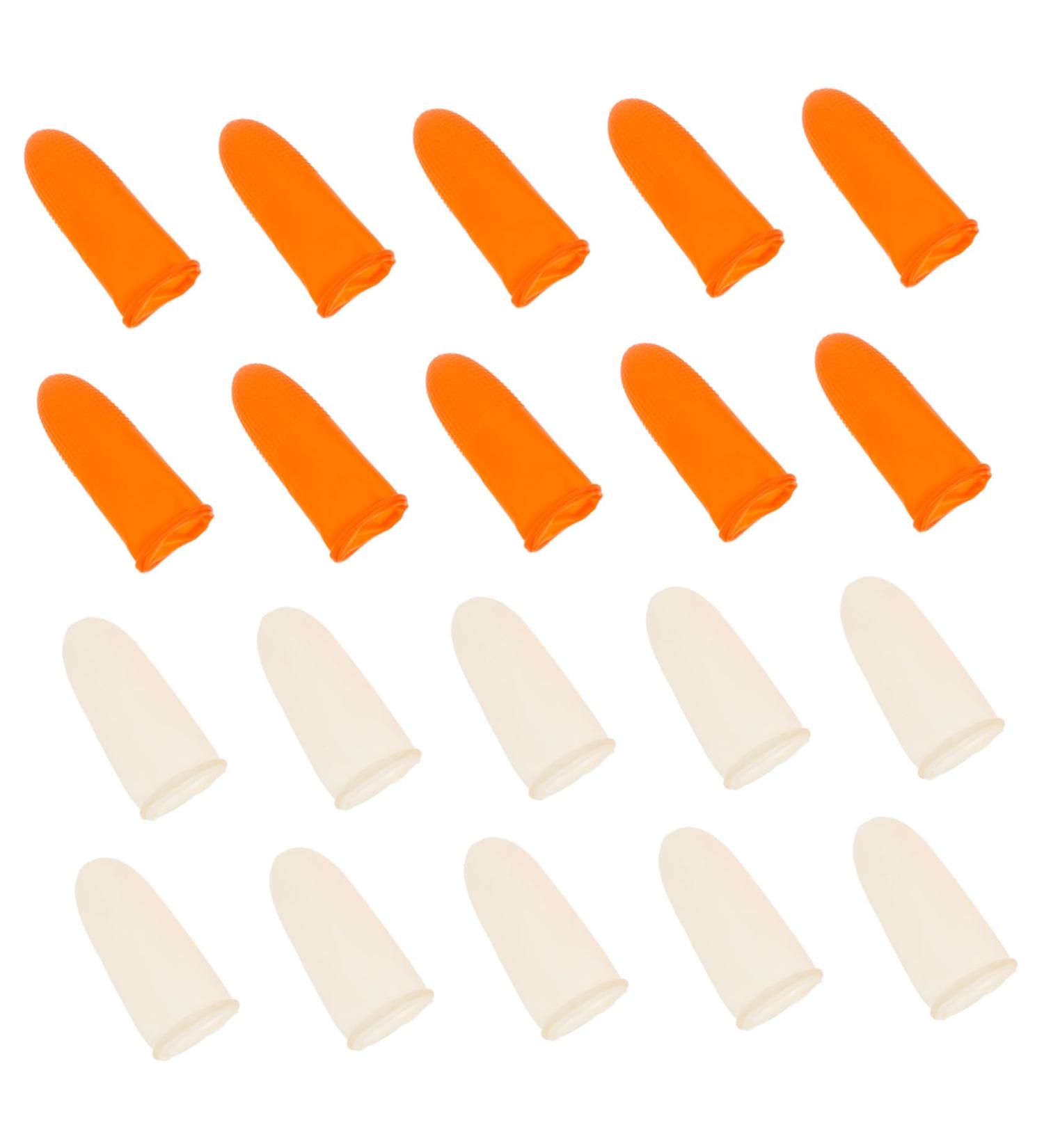 Beaupretty 200pcs Non-Slip Latex Finger Sleeves - Protective Covers for Safe & Comfortable Use - Anti-Static Finger Cots in Orange Beige - Buy Online on GoSupps.com