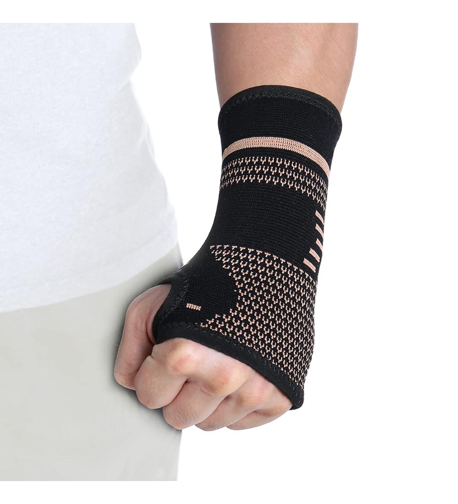 FITTOO Copper Wrist Compression Sleeve - Improve Circulation & Relieve Discomfort - Medium, Black - 1 Pc - Buy Online on GoSupps.com