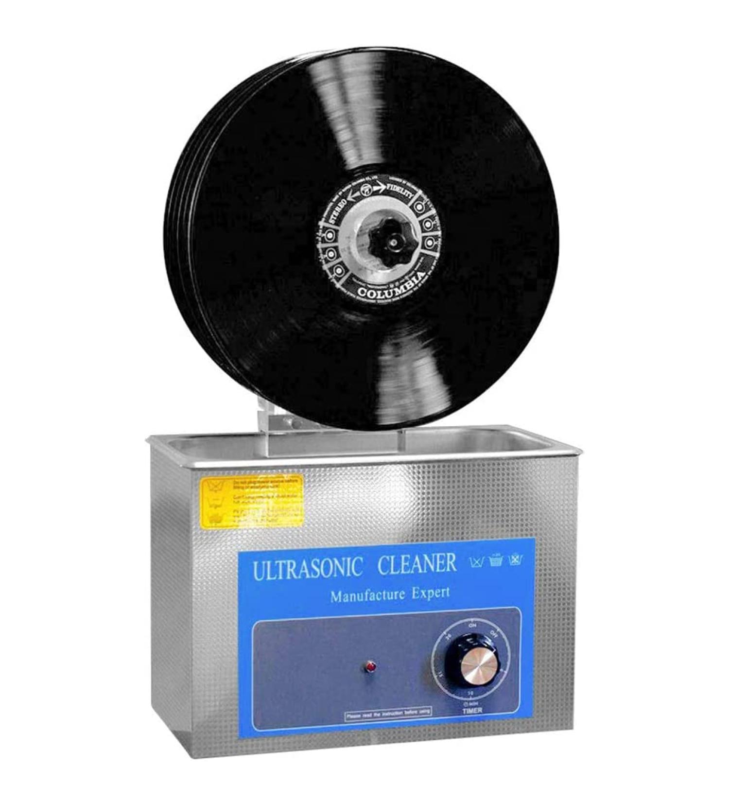 Ultrasonic Vinyl Records Cleaner 4L Disc Washer with Electric Bracket Clean 1-6 Vinyl Records One time 0 20 min Timing Provide Great Cleaning Way for Home Store - Buy Online on GoSupps.com