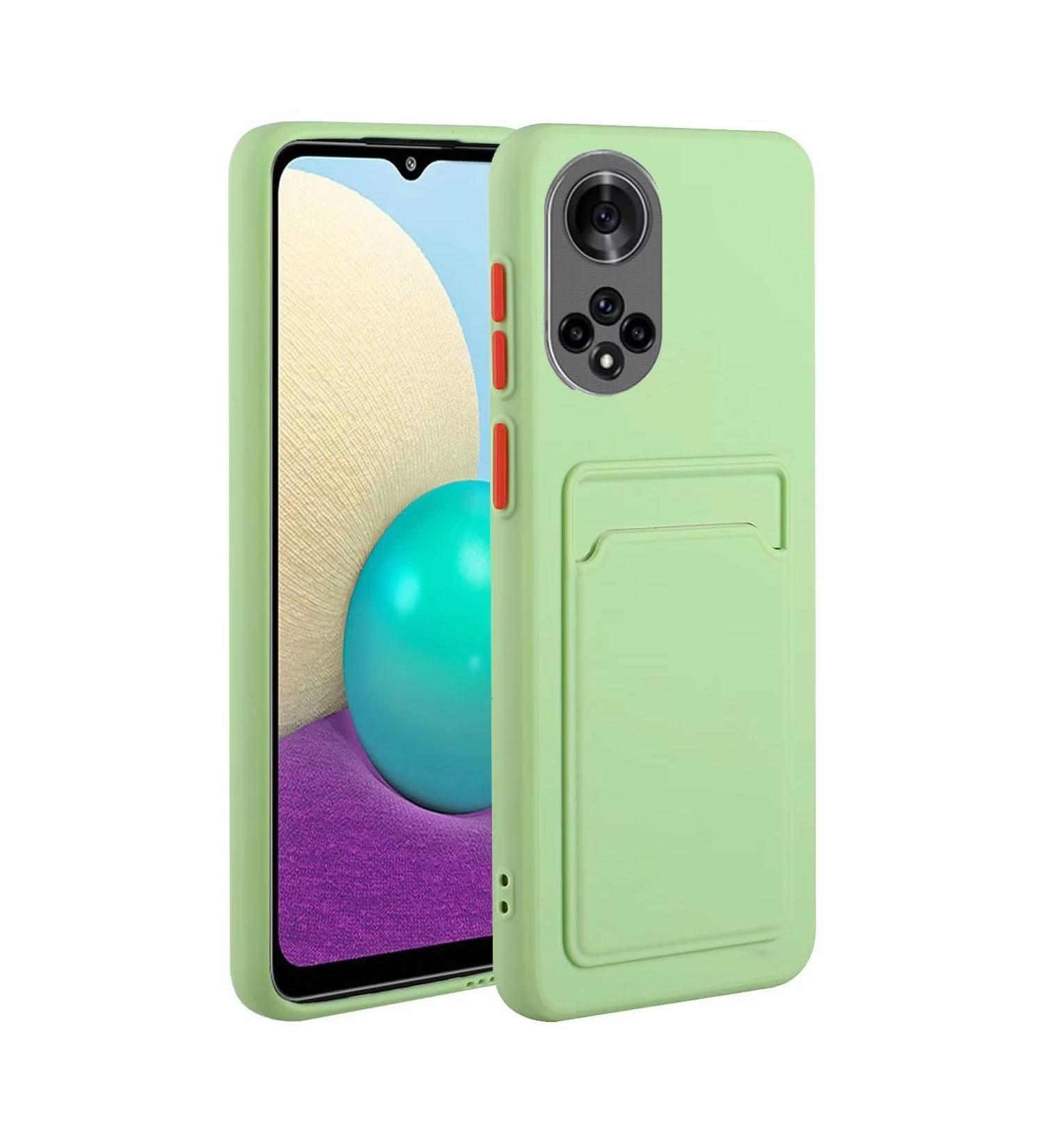 Buy Tivenfezk Nadoli Silicone Case for Honor 50 - Ultra Thin Shockproof Scratch-Resistant Wallet TPU Cover with Credit Card Holder - Green - Buy Online on GoSupps.com