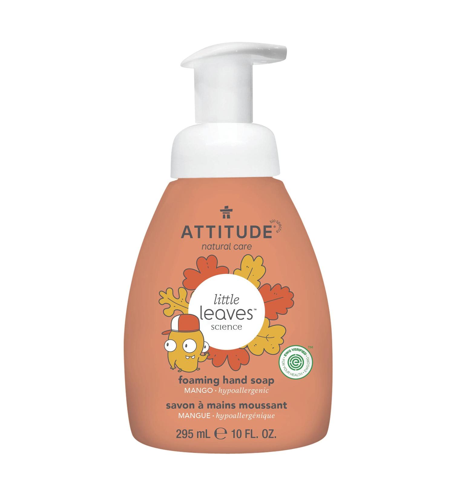 ATTITUDE Little Leaves Mango Foaming Hand Soap - 10 fl oz (295 ml) - Eco-Friendly & Gentle Formula - Buy Online on GoSupps.com