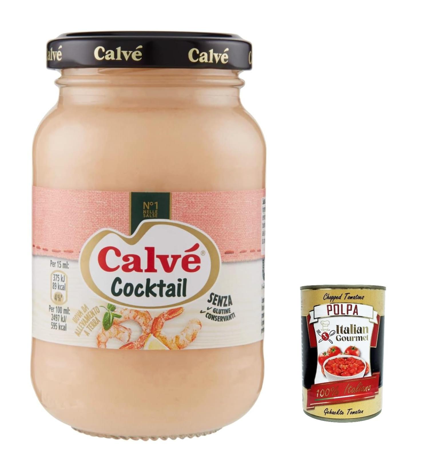  Italian Gourmet E.R. Calv Salsa Cocktail Set - Tomato Flavour - Ideal for Shrimp Shrimp and Salad - 225ml + Polpa Italian Gourmet 400g - Buy Online on GoSupps.com