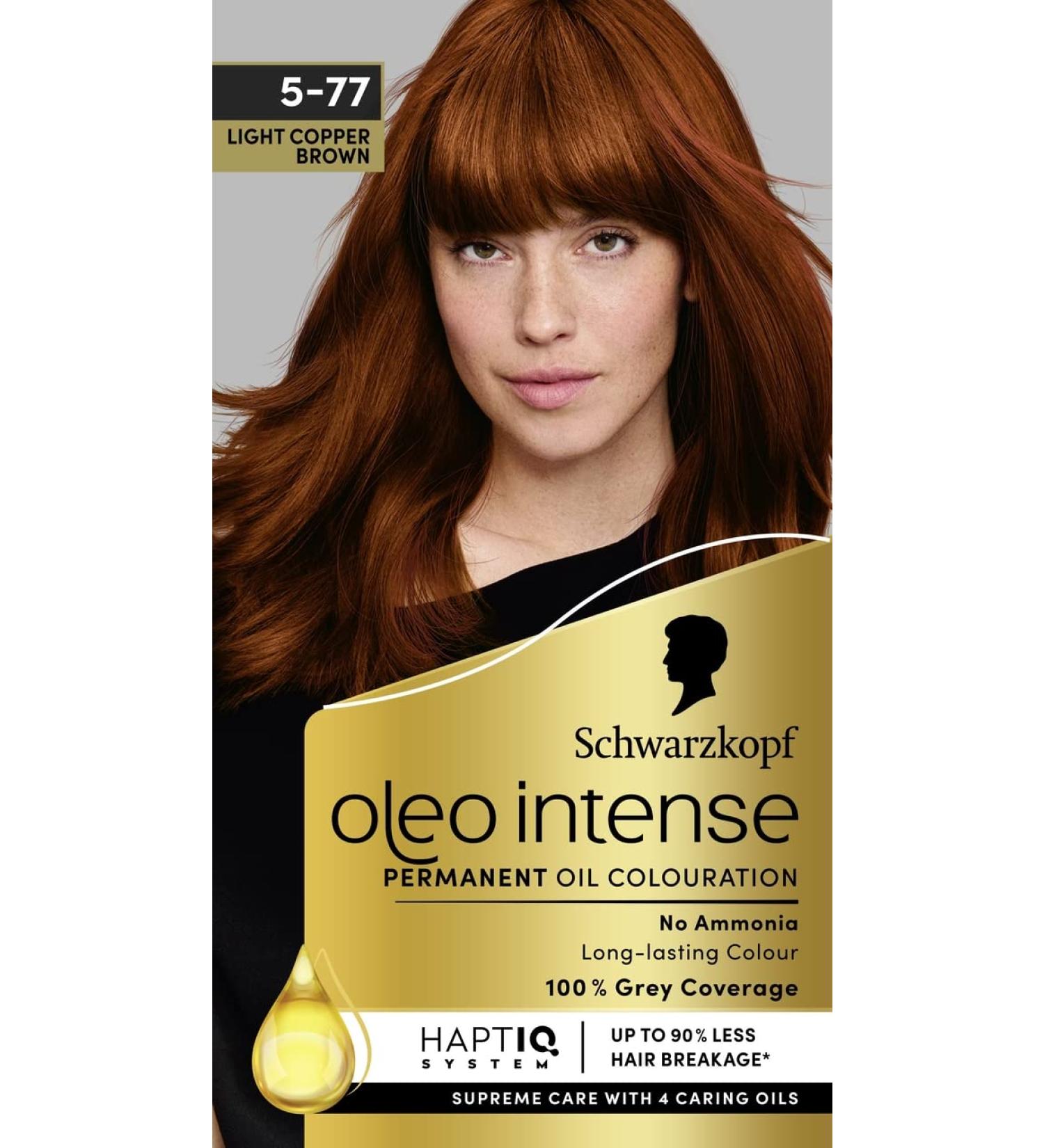 Schwarzkopf Oleo Intense Permanent Light Copper Brown Hair Dye 115g - Pack of 1 - Buy Online on GoSupps.com