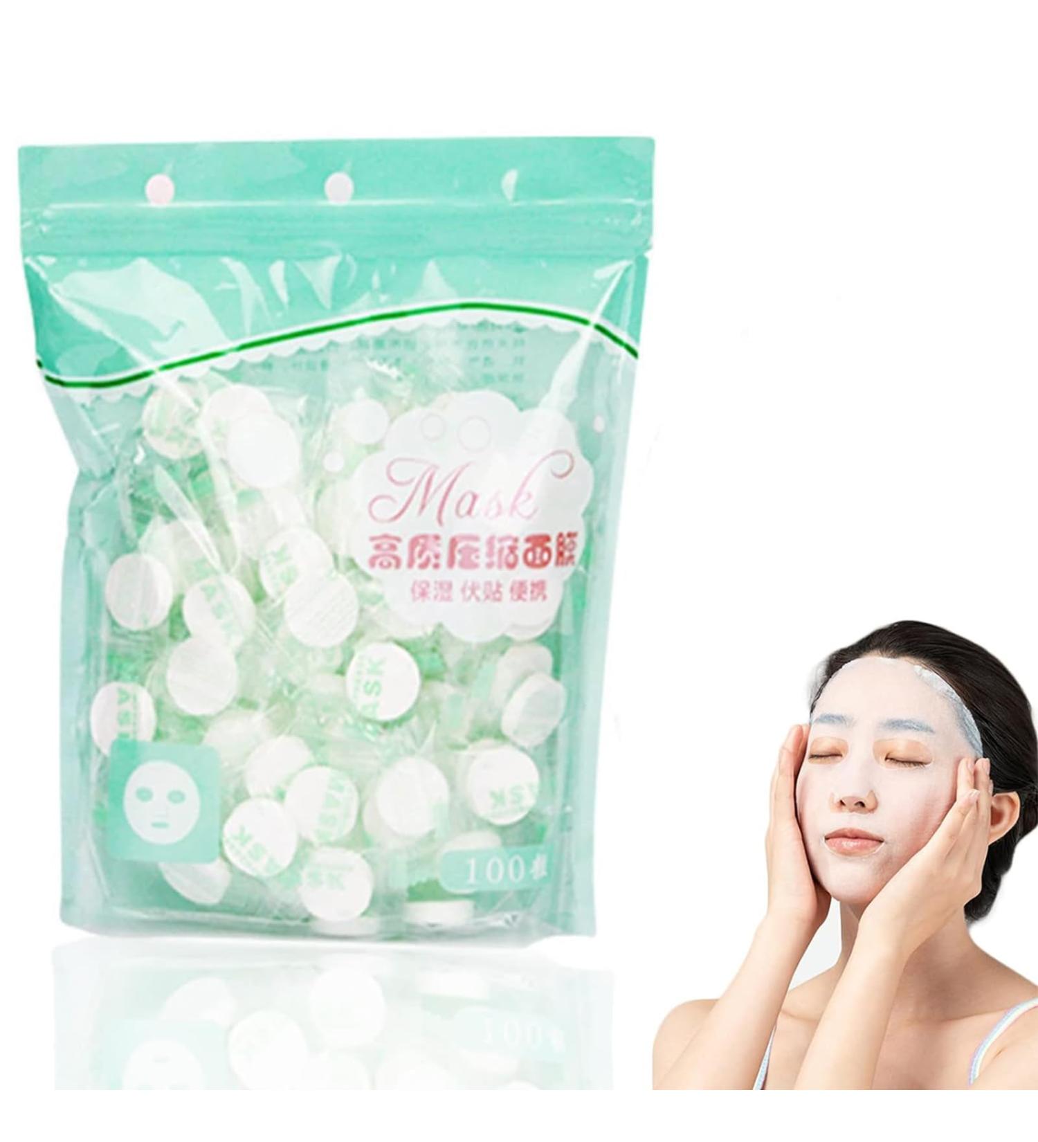Spldsun 100 pieces compressed paper mask skin care compress face mask DIY compressed face masks pure cotton for facial care - Buy Online on GoSupps.com