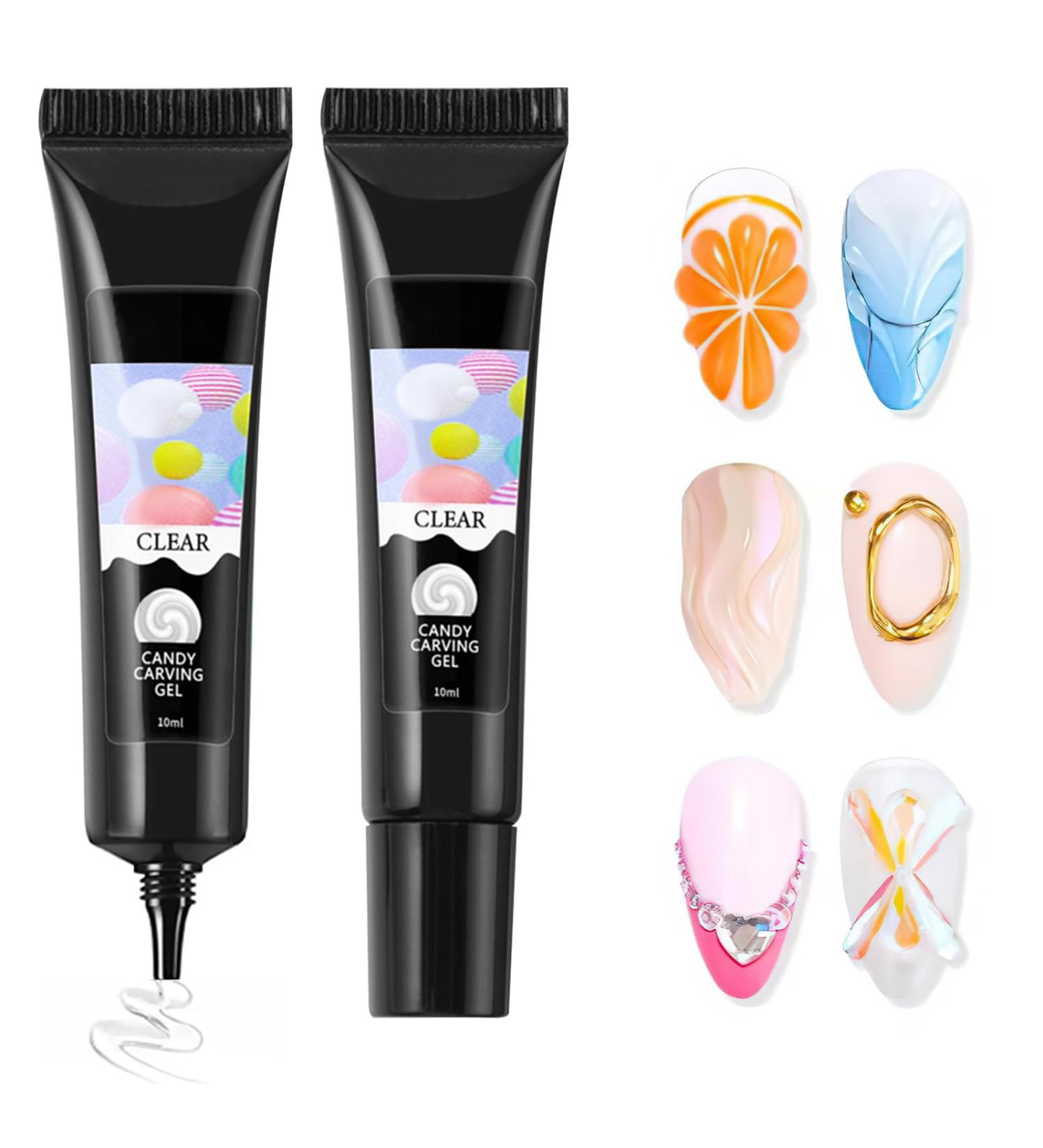 2 x 3D Gel Nail Art 3D Gel Nail Sculpture Transparent Gel for Nail Art Gel Molding DIY Nail Polish Gel Nail Polish DIY N - Buy Online on GoSupps.com