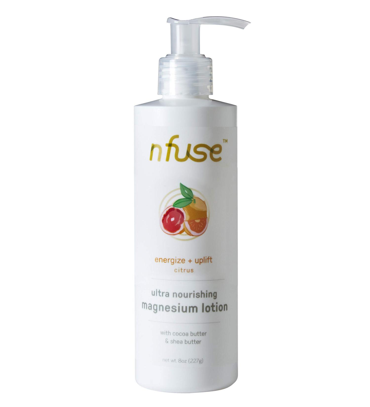 nfuse Magnesium Body Lotion | Energizing Citrus - Pure Magnesium Chloride U.S.P. | 8 oz Essential Oils - Buy Online on GoSupps.com