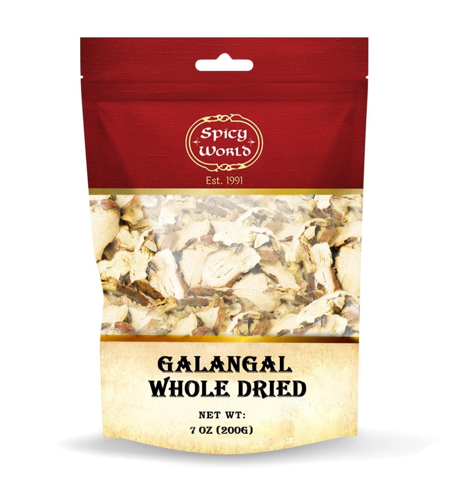 Spicy World Dried Galangal Root 7 oz - Alpinia Galanga for Tom Yum & Tom Kha Soups - Buy Online on GoSupps.com