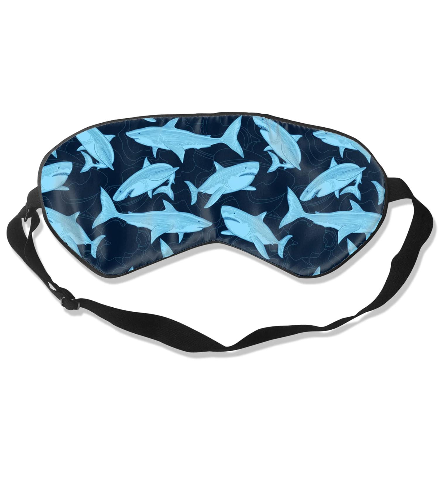 ZORRAYS Cute Shark Sleep Mask - Soft Blackout Eye Mask for Travel and Sleep - Adjustable Strap - White, One Size - Buy Online on GoSupps.com