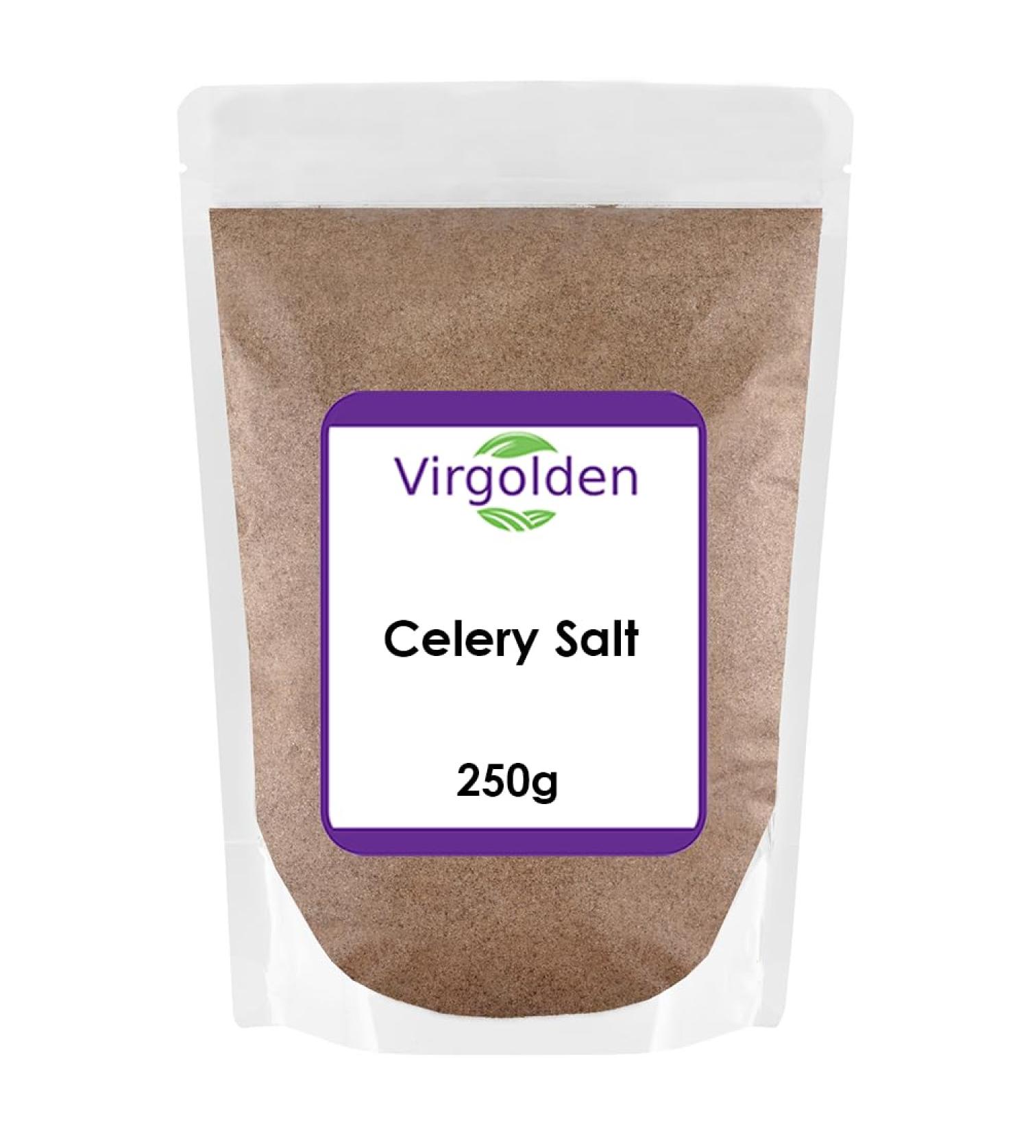 Celery Salt 250g by Virgolden - Robust Savory Taste. Ideal for Enhancing Soups - Buy Online on GoSupps.com