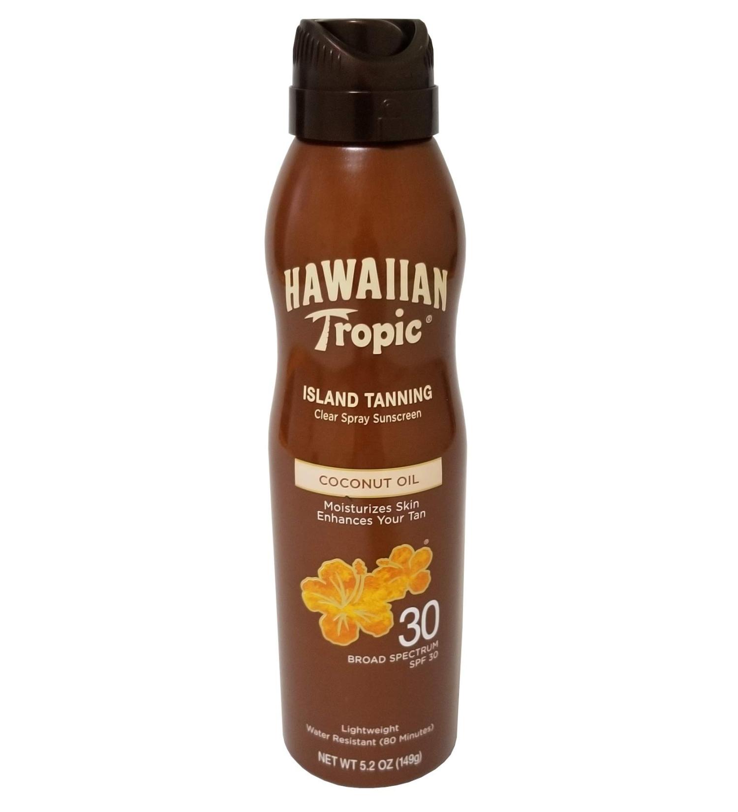 Hawaiian Tropic Dry Oil Clear Spray Sunscreen SPF 30 5.2 oz (Pack of 3)