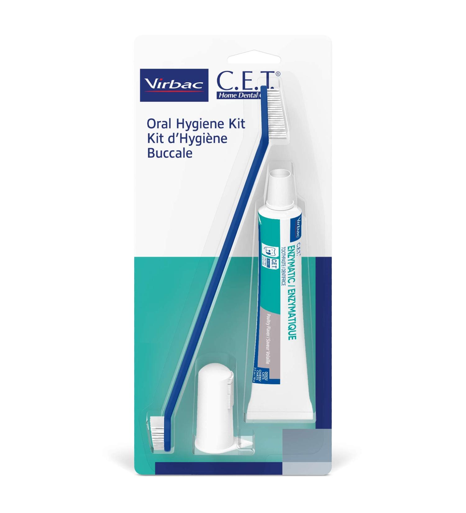 Virbac C.E.T. Oral Hygiene Kit, 2 Piece Set, toothbrush and toothpaste Original Version