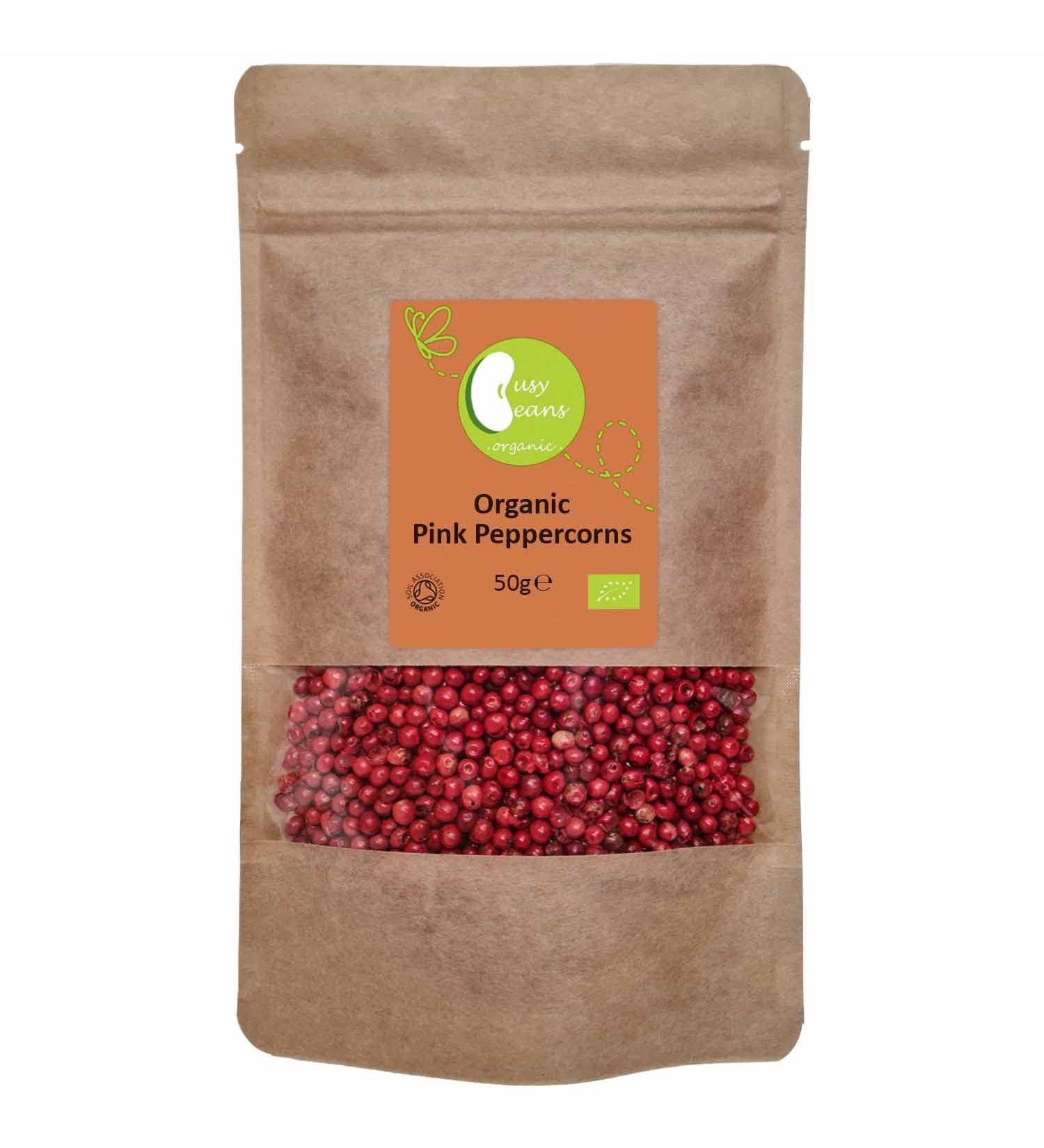 Organic Pink Peppercorns - Certified Organic - by Busy Beans Organic (50g) - Buy Online on GoSupps.com
