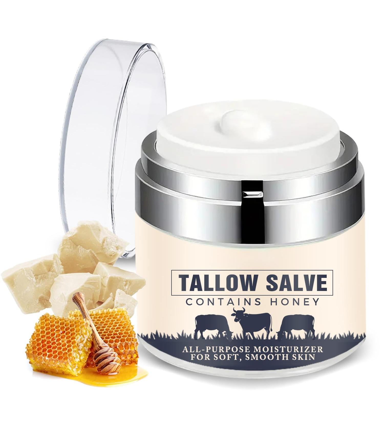 Organic Tallow and Honey Balm - Moisturizing Beef Tallow Salve 1.8 oz | Skin Care Body Cream with Olive Oil & Vitamins A K D E - Buy Online on GoSupps.com