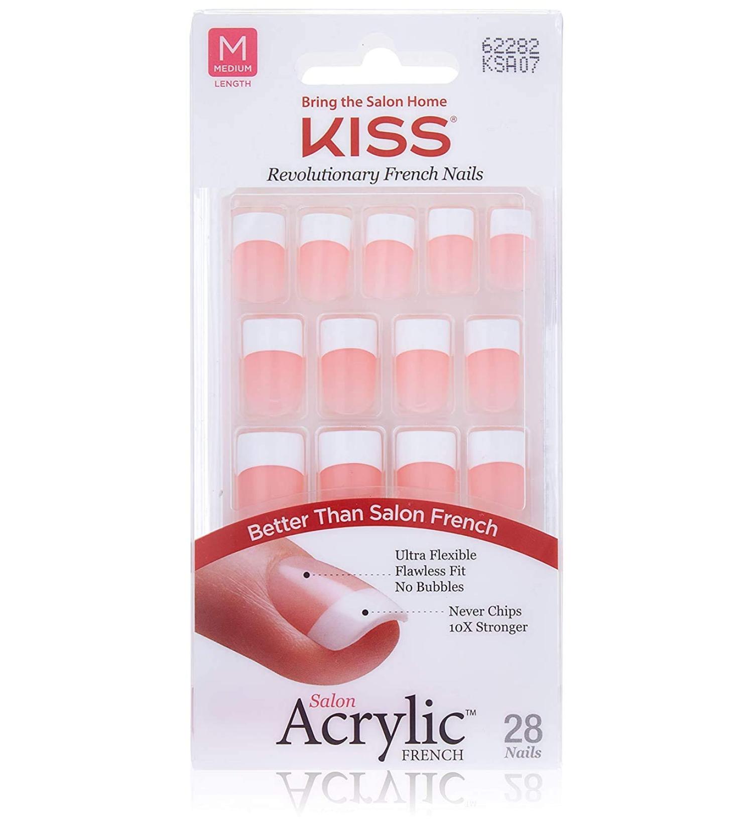 Kiss Salon Acrylic French Kit Sure Thing Medium (2 PACK) - 62 Piece Set - Buy Online on GoSupps.com