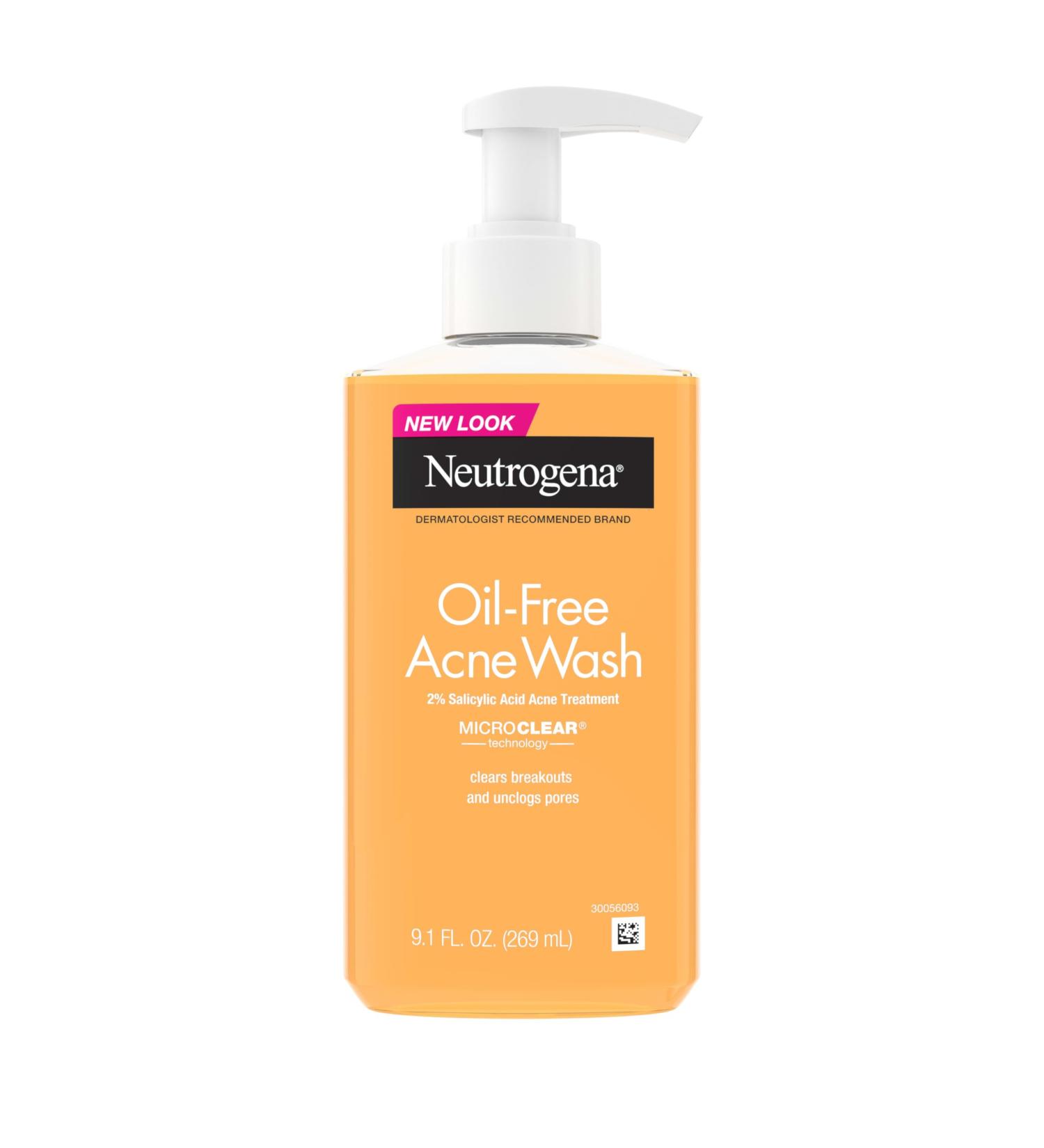 Neutrogena Oil-Free Acne Face Wash, Breakout Prone Skin Facial Cleanser with 2% Salicylic Acid Acne Treatment for Face, 9.1 fl. oz - Buy Online on GoSupps.com