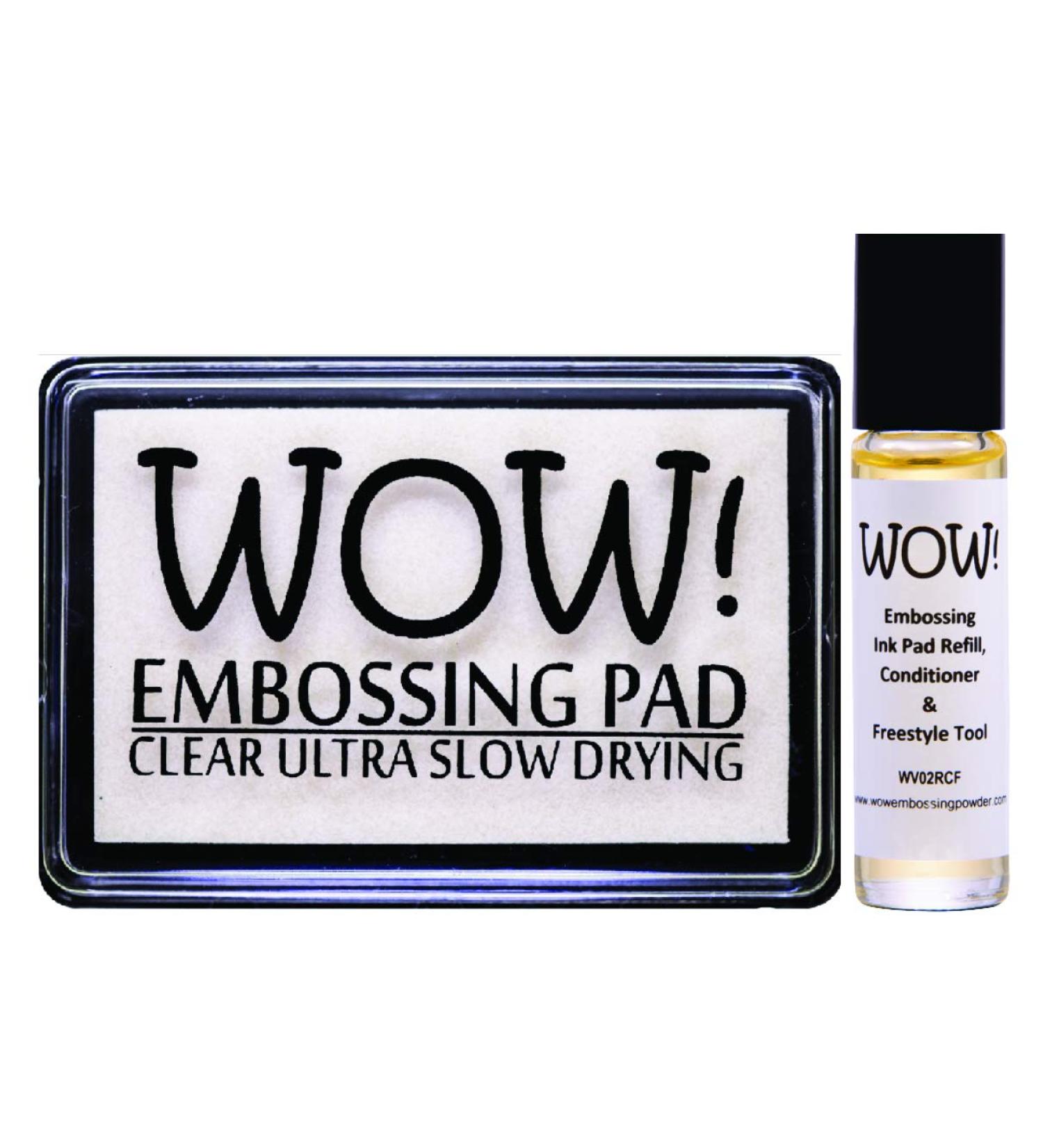 WOW Clear Embossing Ink Pad & Refill Conditioner Bundle - Ultra Slow Drying | Freestyle Tool Included - Buy Online on GoSupps.com