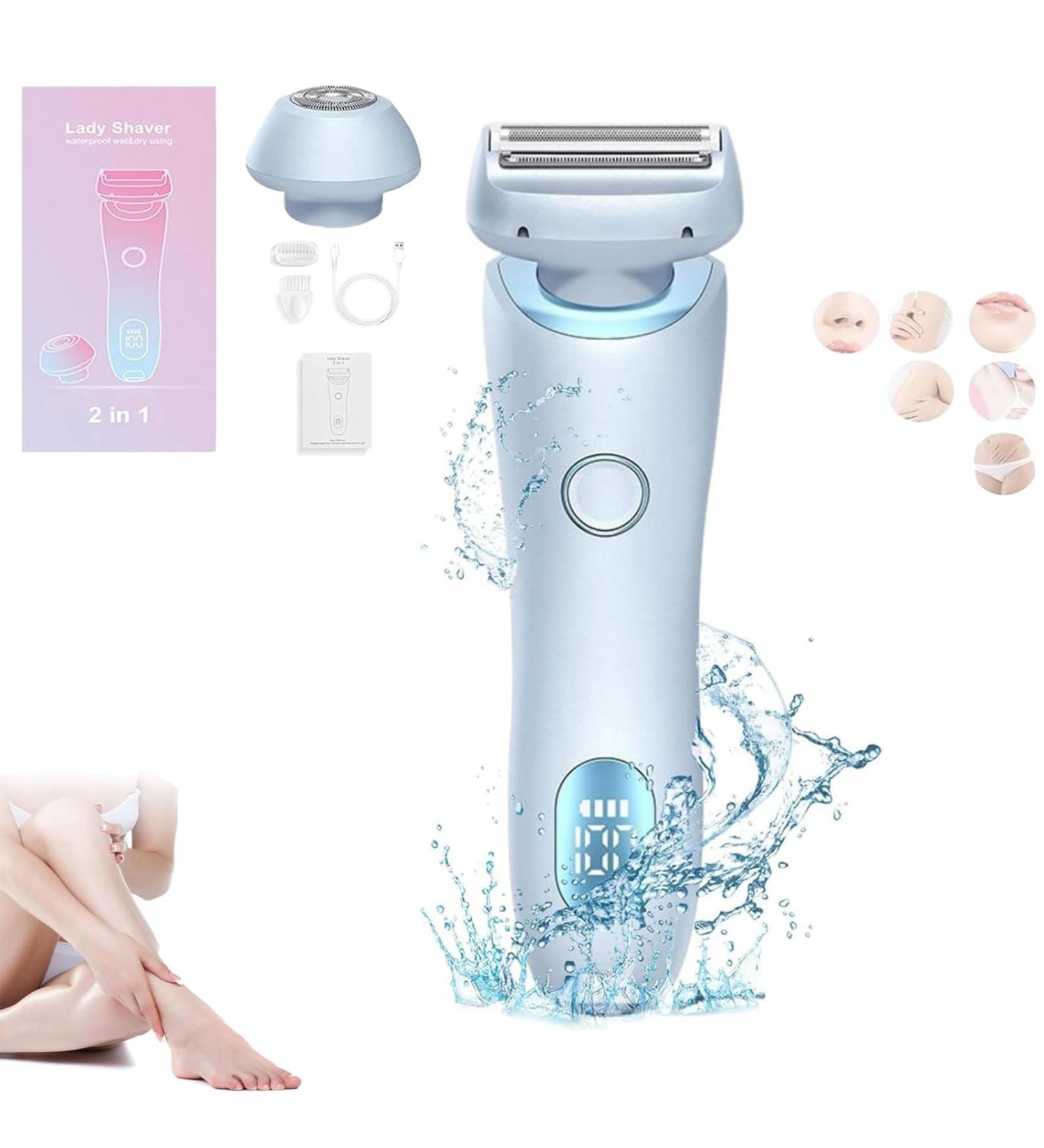 Duskofficial Razor Dusk Official Electric Razor The Glide Pro 3.0 Premium Shaver 2 in 1 Electric Waterproof Shaver Razors for Women Ipx7 Wet & Dry for Leg Arm Underarm Pubic Area (Blue) - Buy Online on GoSupps.com