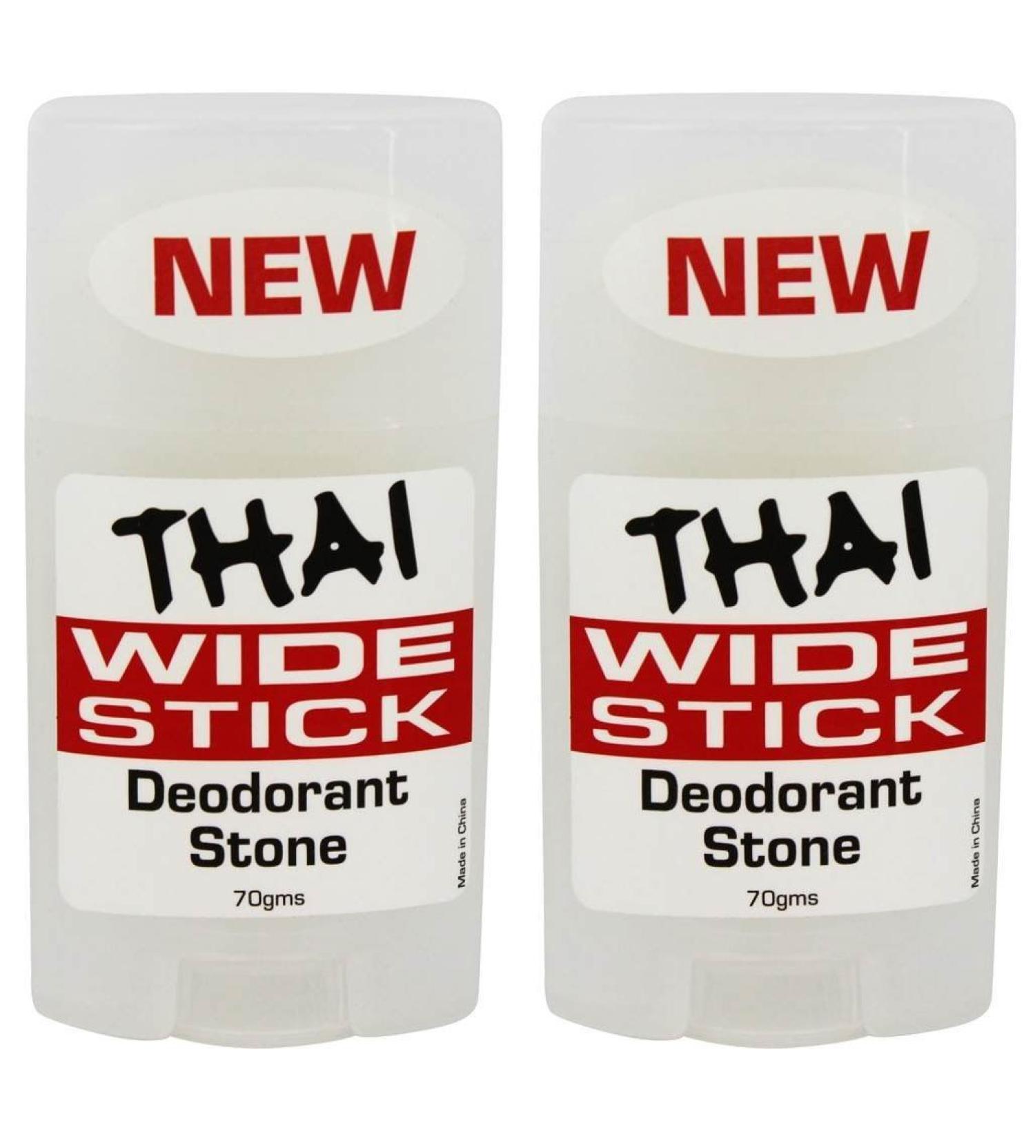 Thai Crystal Deodorant Stone Wide Stick 2 Pack - Natural Mineral Deodorant Set - Buy Online on GoSupps.com