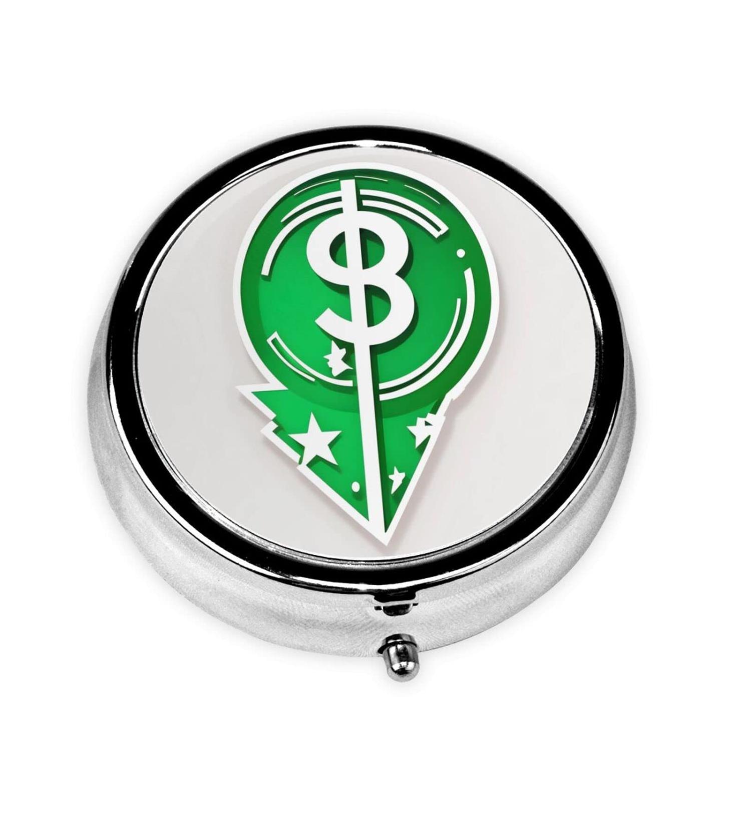 Green Hair Symbol Round Pill Box | 3 Compartment Travel Organizer | Portable Pill Box for Easy Travel - Buy Online on GoSupps.com