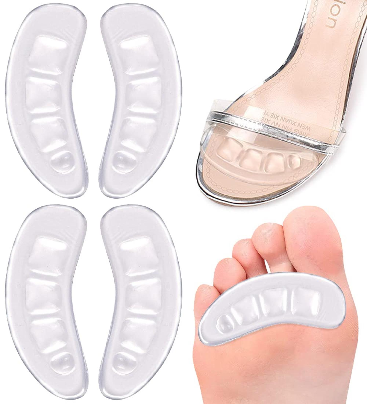 Urwalk Ball of Foot Cushions for High Heels - Non-Slip Comfortable Forefoot Pads for All Day Pain Relief - 2 Pairs (Transparent) - Buy Online on GoSupps.com