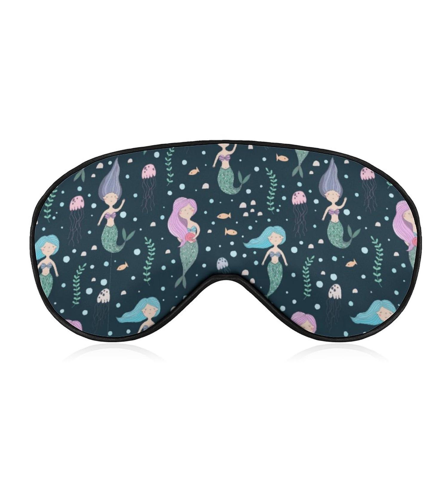 Cute Mermaids Sleep Mask - Adjustable Eye Cover for Sleeping and Travel - Buy Online on GoSupps.com