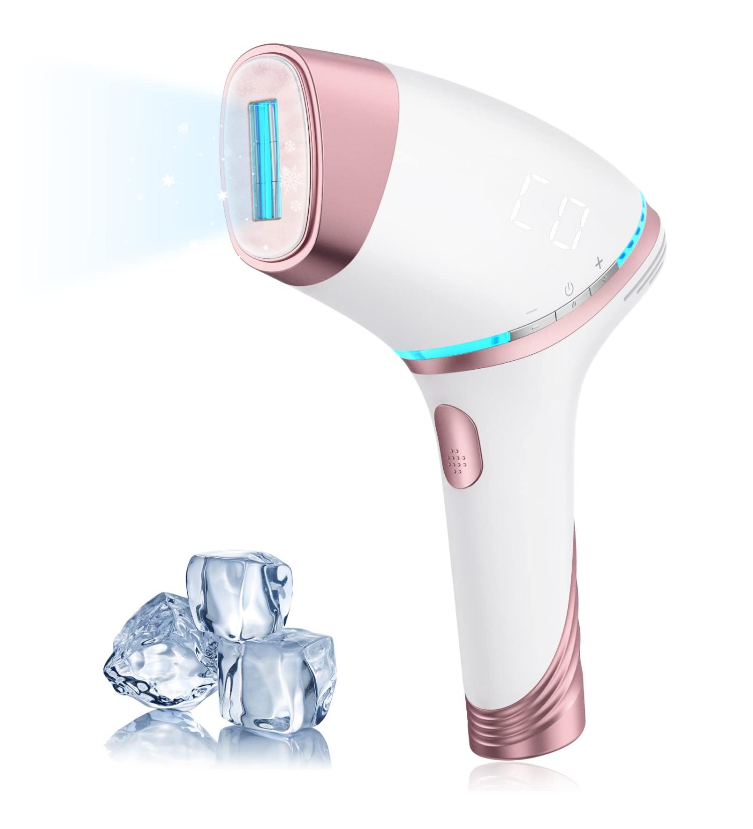 IPL Laser Hair Removal Device with Ice Compress System - Unlimited Flashes - Permanently Reduces Body & Facial Hair - Rose Gold - Buy Online on GoSupps.com