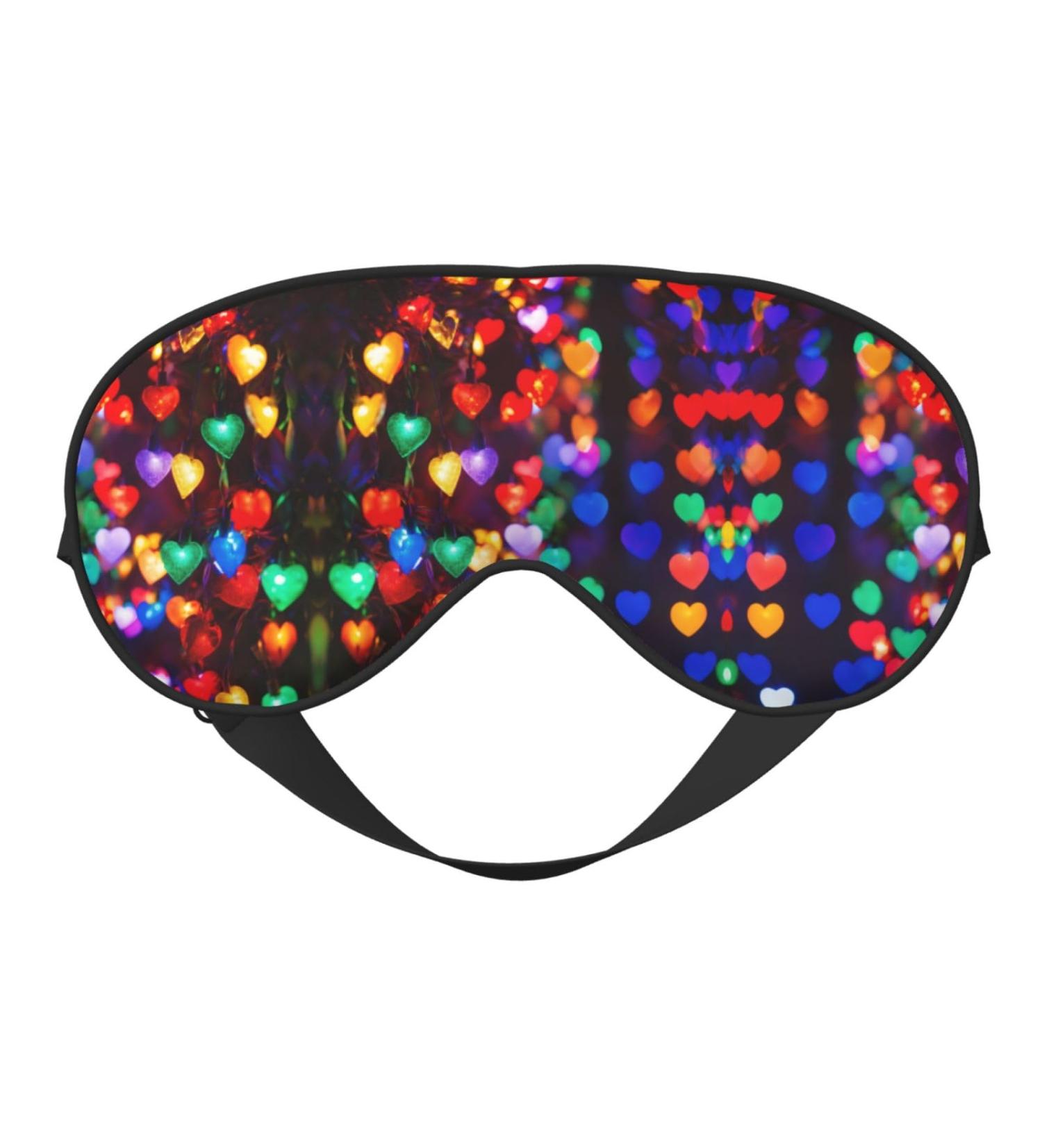 Romantic Reds Heart Print Unisex Sleep Mask | Double-Sided Eye Mask for Sound Sleep & Skin Care | Black - Buy Online on GoSupps.com