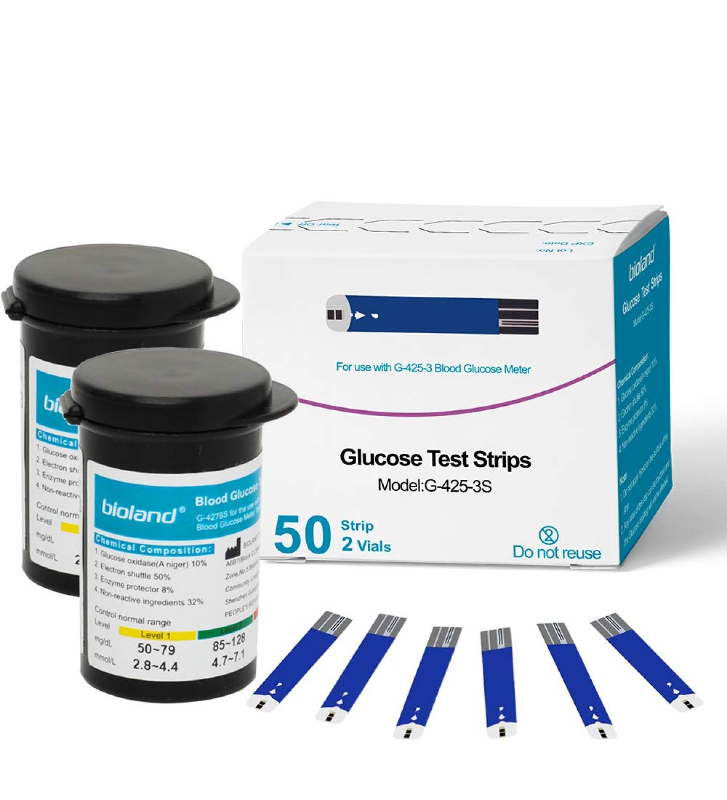 Blood Glucose Test Strips 50 for Bioland G-425-3