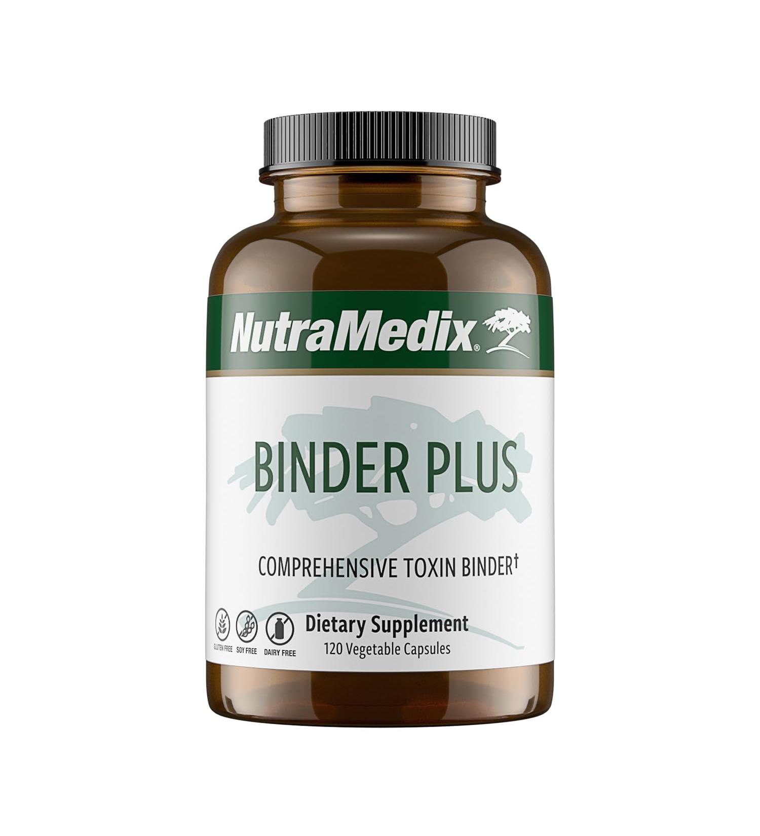 NutraMedix Binder Plus - Toxin Binder & Detoxifier with Prebiotics Antioxidants Aloe Vera & Charcoal (120 Capsules) - International Shipping Available - Buy Online on GoSupps.com