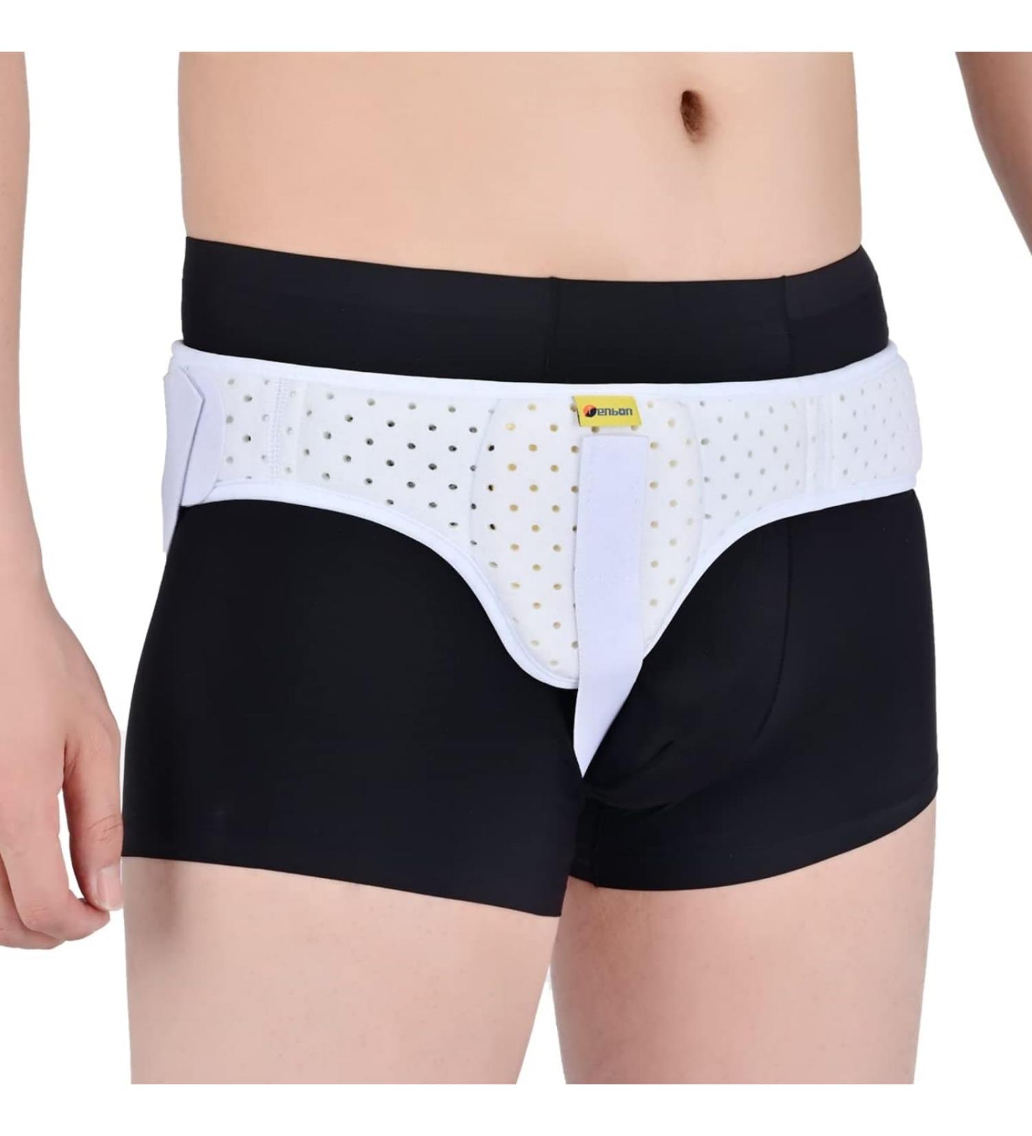 Tenbon Hernia Belt for Men and Women - Flexible Adjustable Support with Compression Pads - Pain Relief - Left and Right Wearable - Size L White - Buy Online on GoSupps.com