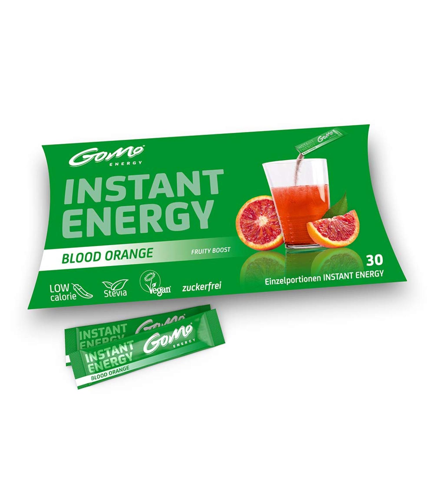 Gomo Energy Vital Drink - Blood Orange | High-Dose Caffeine Zinc Magnesium & Vitamin B Complex | 30 Stevia-Sweetened Portions | International Shipping Available - Buy Online on GoSupps.com