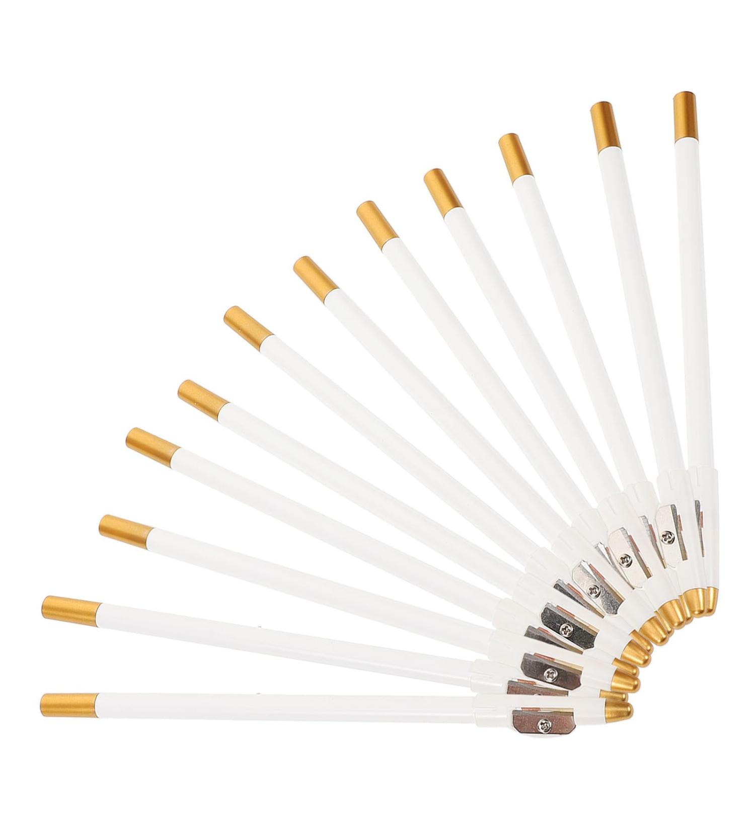 Hohopeti Lot de 12 Taille-Crayons pour Crayons Sourcils en Bois Taille Portable Couleur Blanc Pur Outil Pr cis pour Maquillage F minin Pratique et R sistant aux Taches pour - Buy Online on GoSupps.com