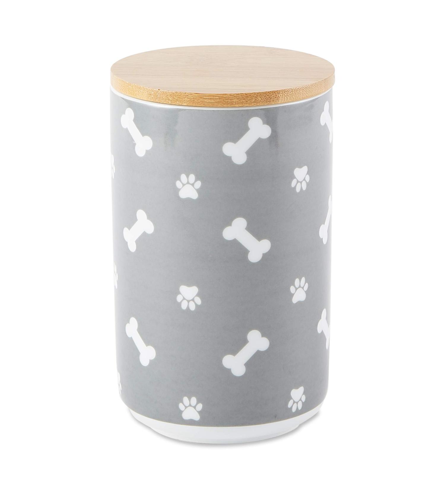 Bone Dry Ceramic Pet Collection Gray Canister - Stylish and Functional Pet Food Storage - Buy Online on GoSupps.com