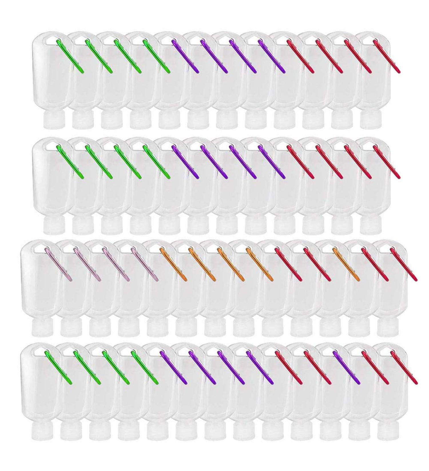 50 Pack 50ml Travel Plastic Keychain Bottles - Portable Leakproof Squeeze Containers for Lotion and Soap - Refillable Empty Bottles - $0.89/count - Buy Online on GoSupps.com