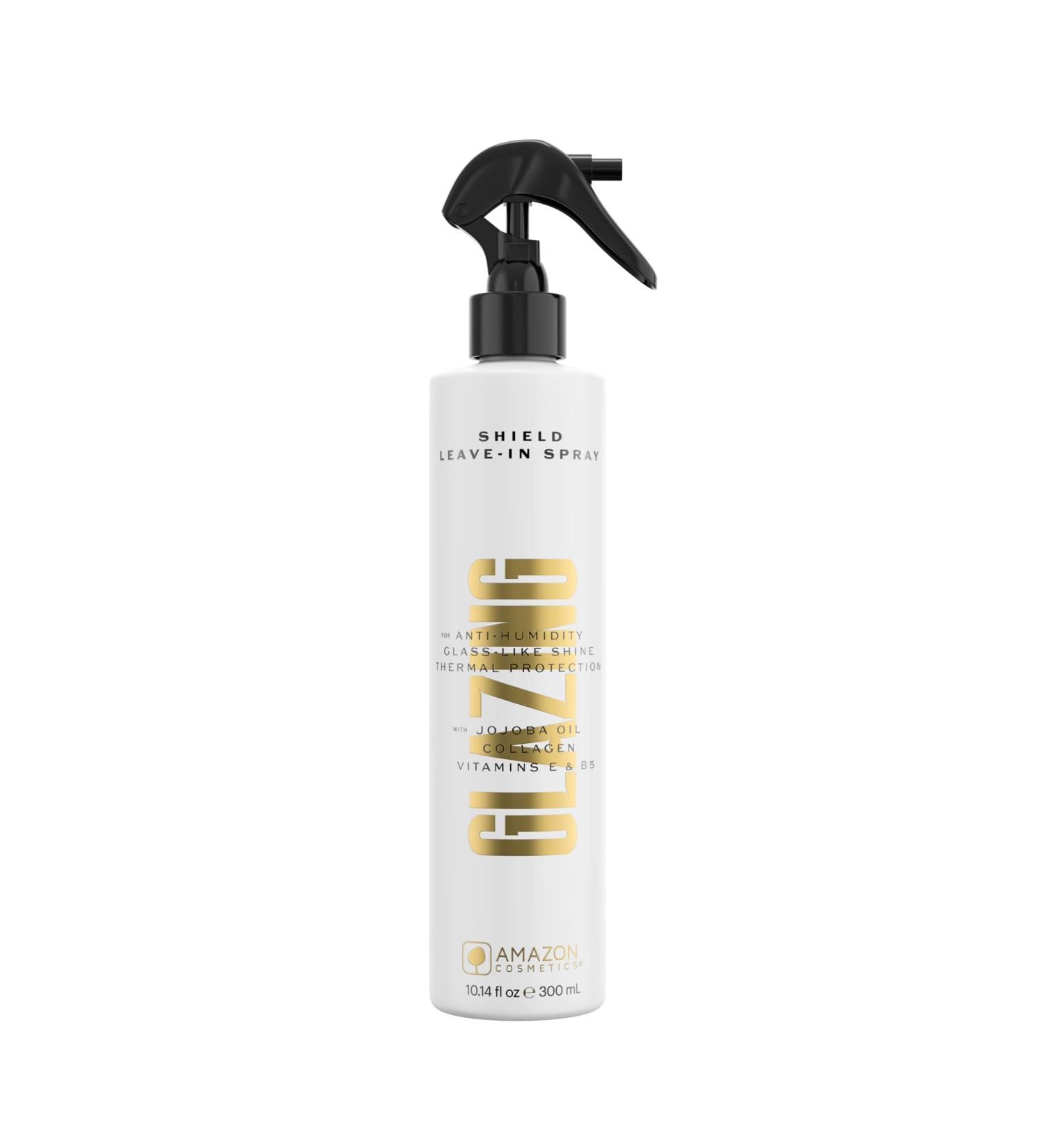 Glazing Shield Leave-in Spray for Anti-Humidity Impermeable and Soft Hair - Deeply Protects Adds Shine & Smooths - Comes with Sprayer - Contains Vitamins E & B5 - Unscented