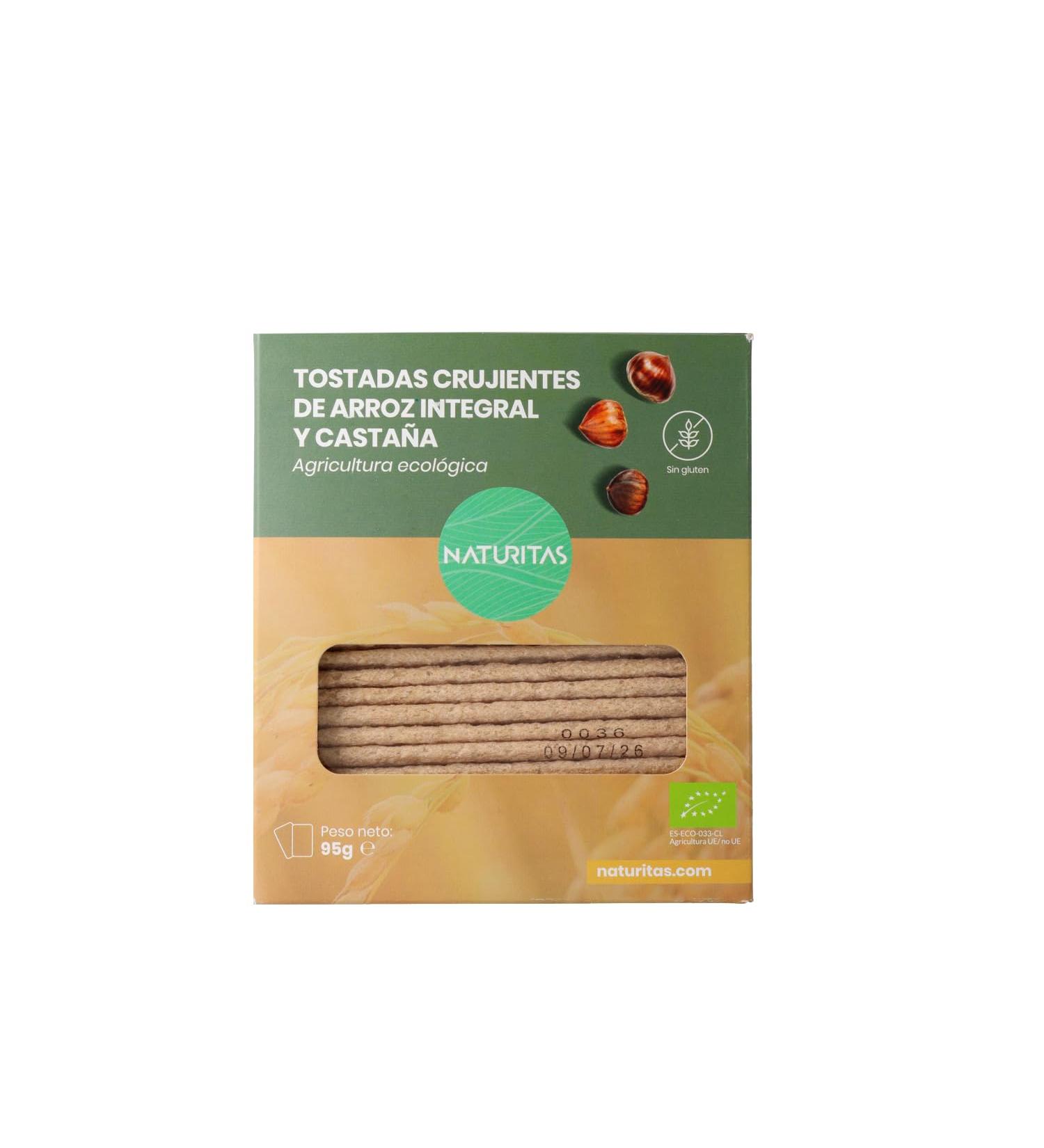  Naturitas Organic Whole Grain Rice and Chestnut Toasts 95g Naturitas - Buy Online on GoSupps.com