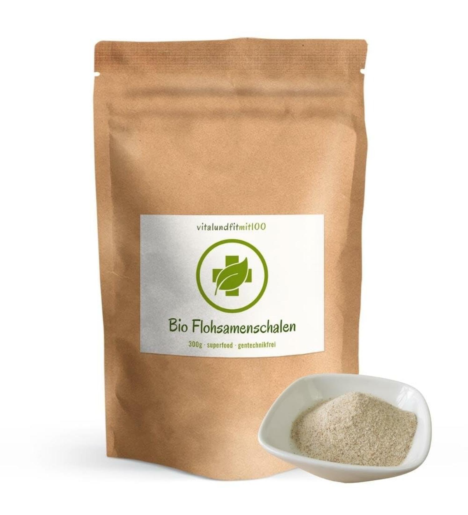 Organic Flea Seed Shells 300g - 99% Pure Residue-Controlled Certified Organic | Premium Quality Keto-Friendly Low-Carb Fiber-Rich - Buy Online on GoSupps.com