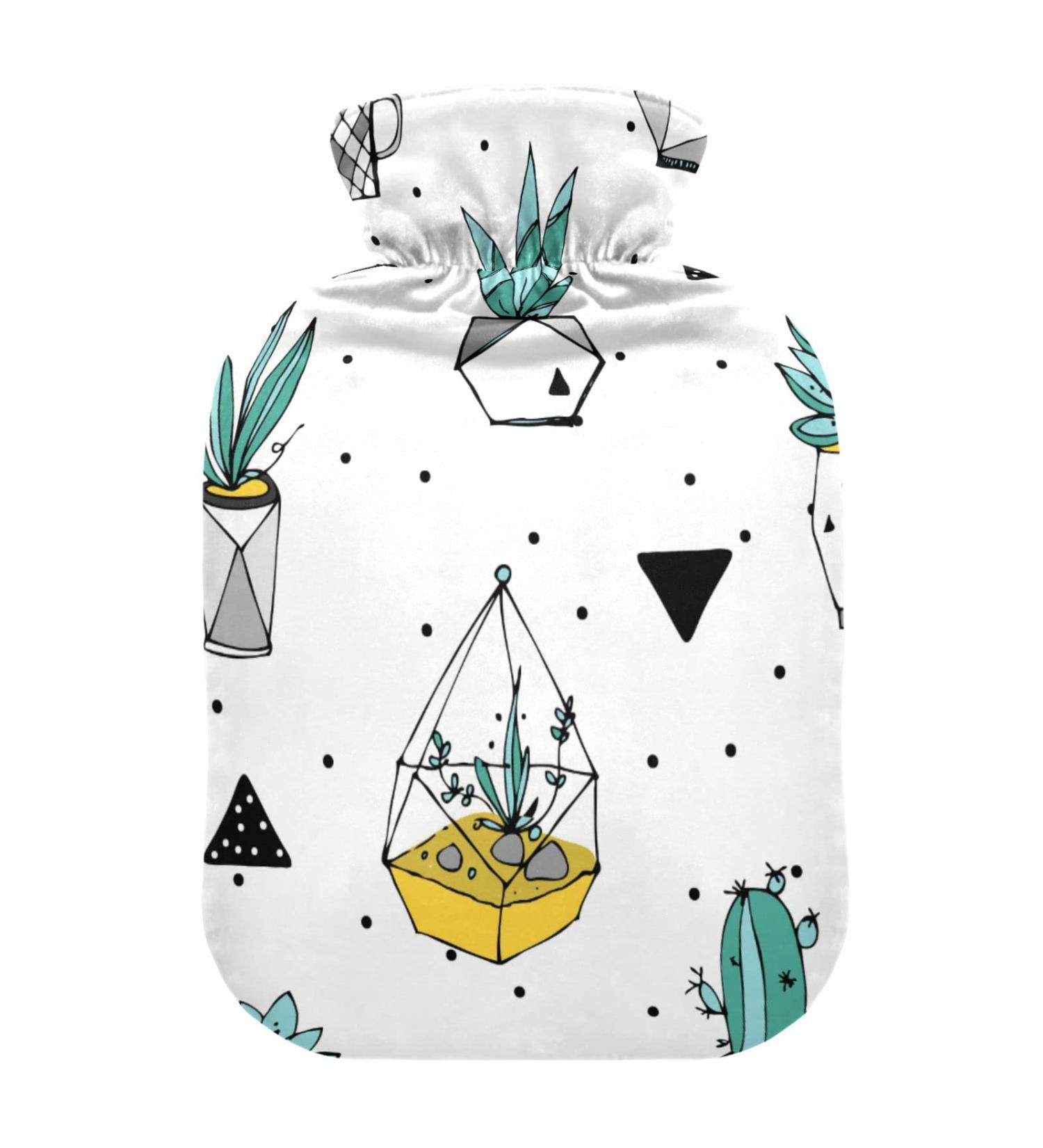 Mnsruu 2L Hot Water Bottle with Soft Succulent Cover | Ideal Christmas Gift for Women & Kids | International Shipping Available - Buy Online on GoSupps.com