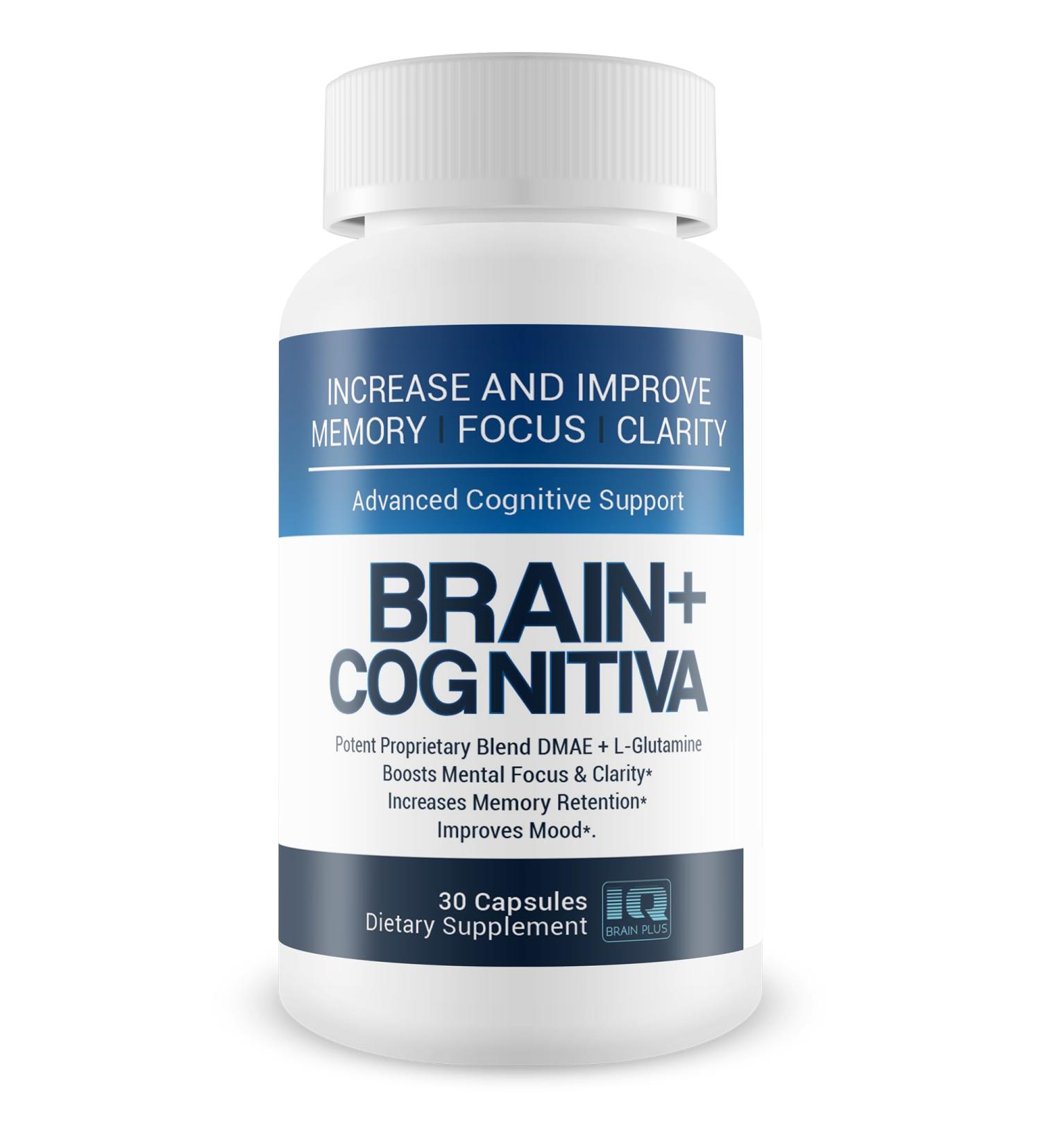 Brain+ Cognitiva - Advanced Cognitive Support - Help Increase and Improve Memory Boost Mental Focus and Support Mental Clarity - Alpha-GPC Capsules for Brain Support and Opti Nootropic Boost - Buy Online on GoSupps.com