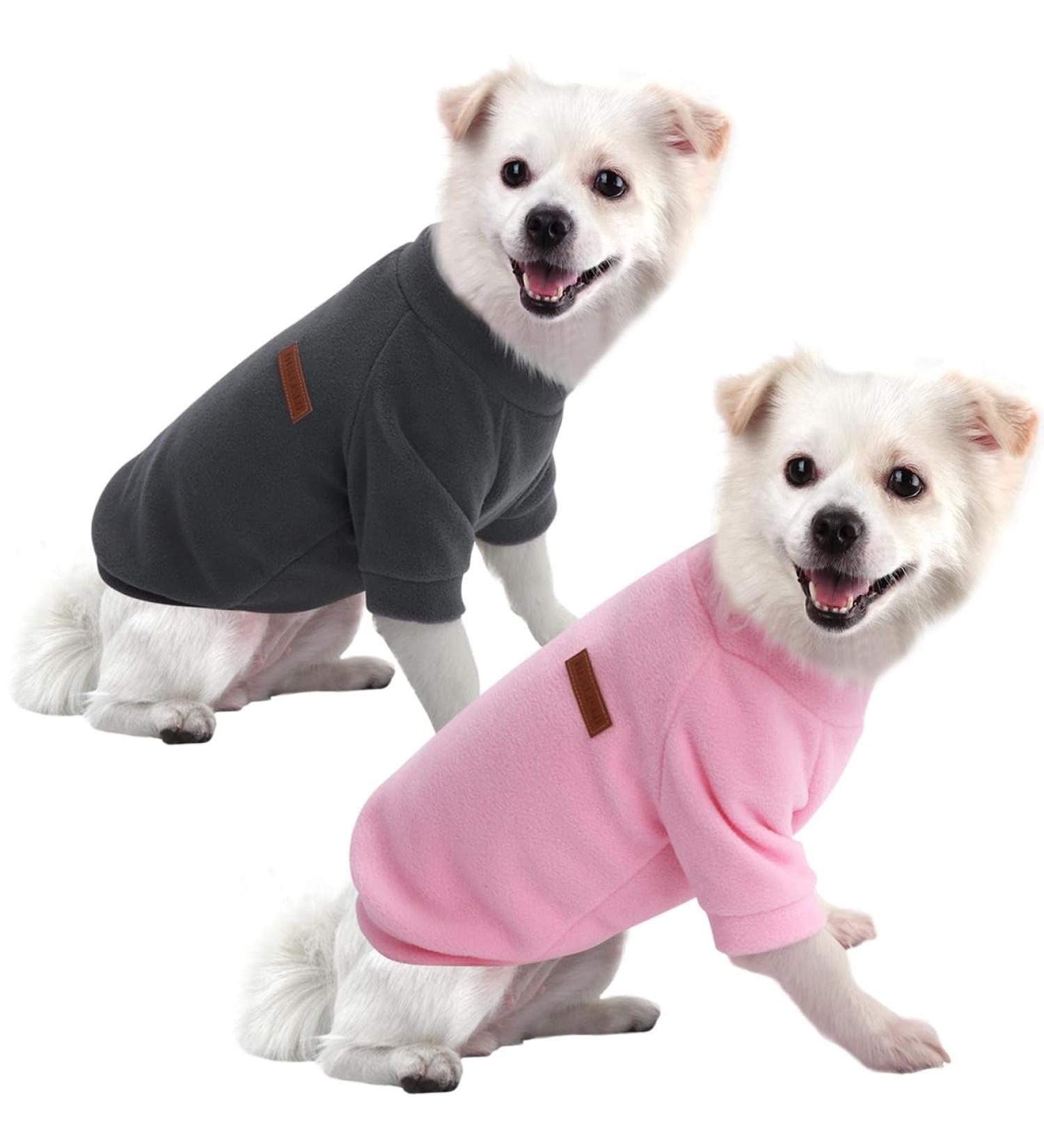 Buy Hualisiji Pink Fleece Dog Sweater - Soft & Warm Coats for Small to Large Dogs - 2PCs Available - Buy Online on GoSupps.com