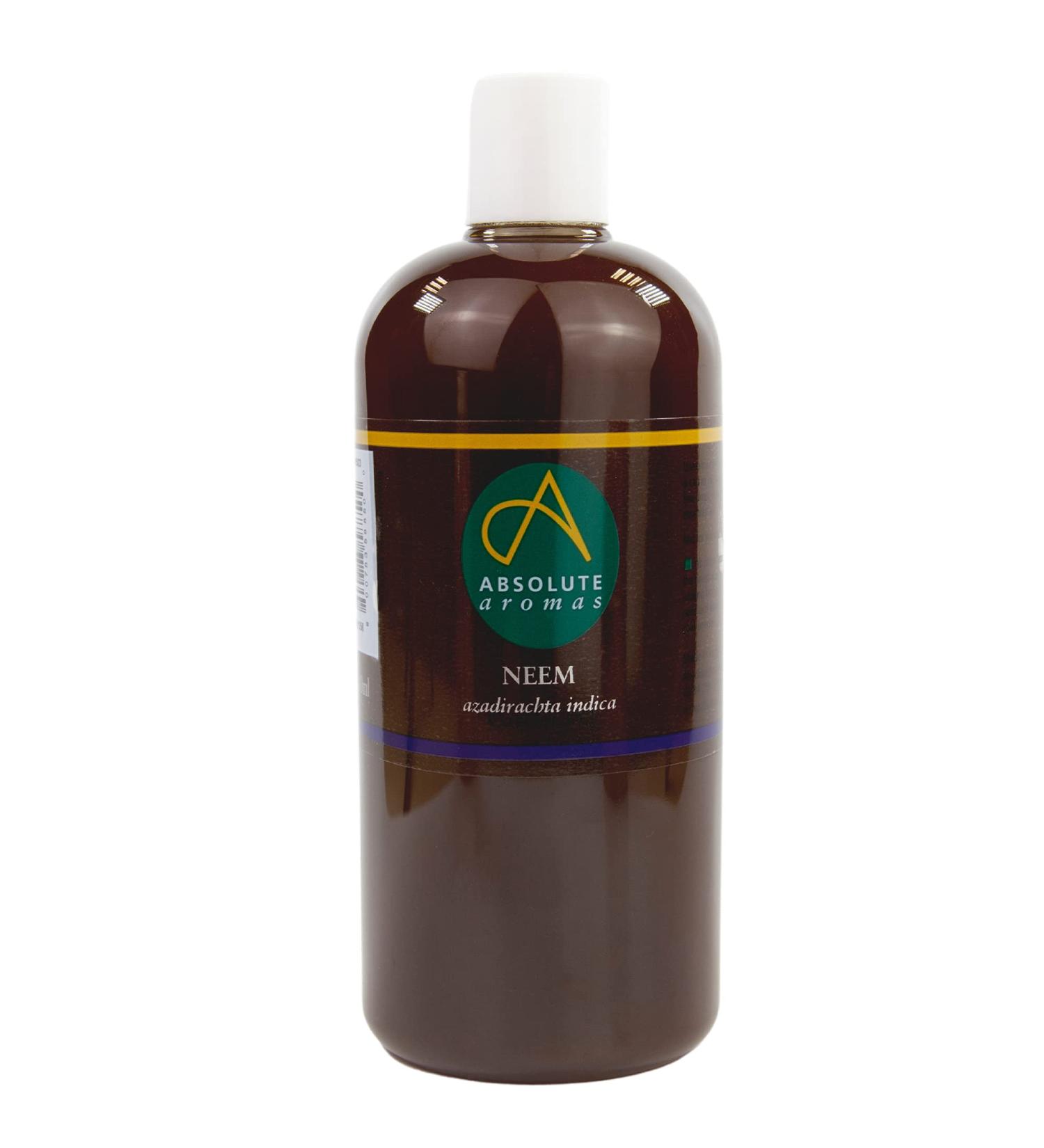 Absolute Aromas Neem Oil 500ml - 100% Pure Natural Cold-Pressed Vegan and Cruelty Free Moisturising Oil for Face Hair and Skin 500 ml (Pack of 1)