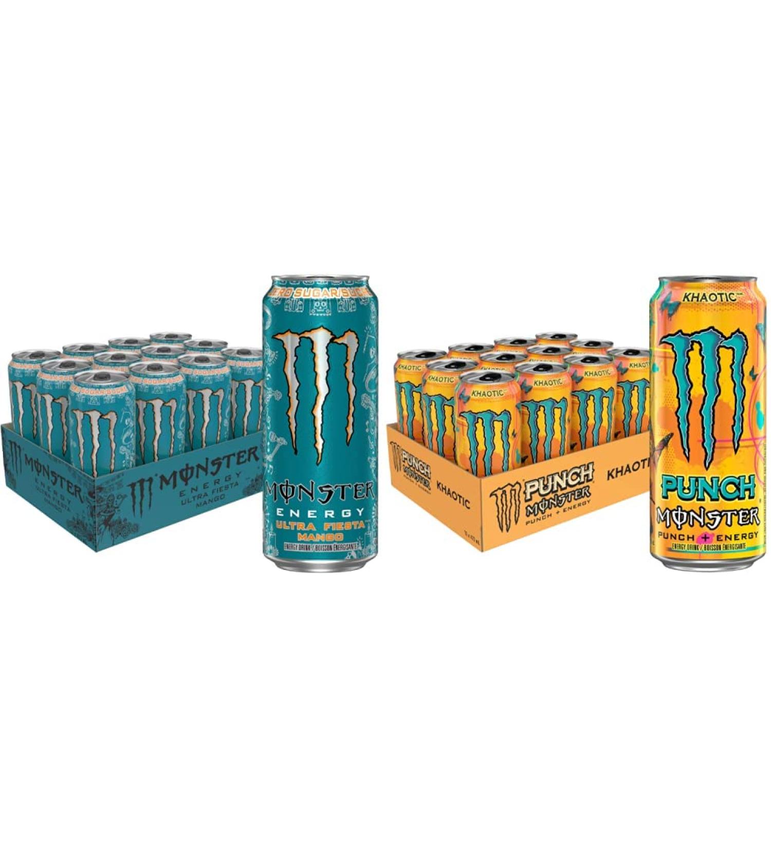 Monster Energy Zero Ultra Fiesta 473mL Cans Pack of 12 & Khaotic 473 mL (Pack of 12) Orange - Buy Online on GoSupps.com