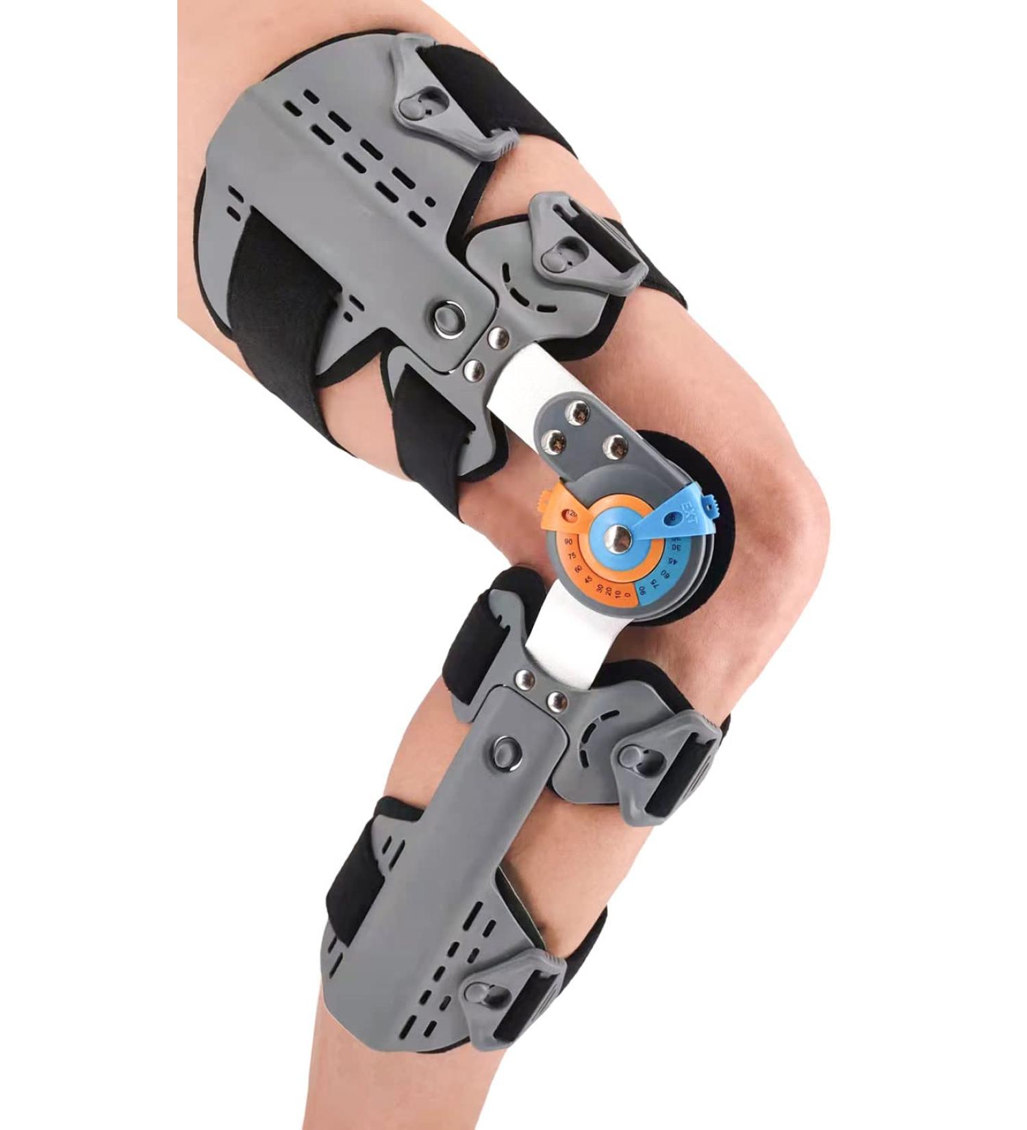 Adjustable Hinged Knee Brace ROM - Post Op Immobilizer for Meniscus Tear Arthritis ACL PCL Osteoarthritis - Support for Men & Women - Buy Online on GoSupps.com