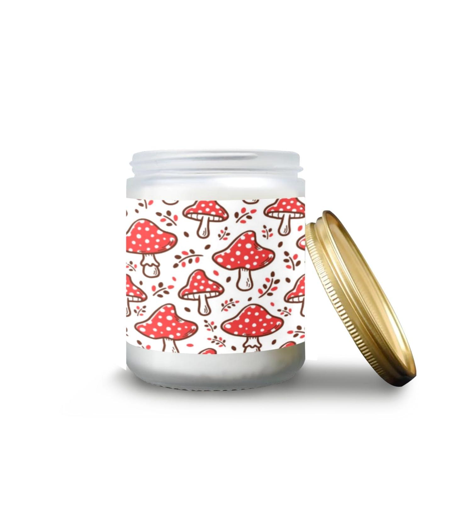 Orange Lemon Aromatherapy Candles - Scented 7 oz Jar | Long Lasting Home Fragrance Gift Set for Women | Birthday Present with Red Mushroom Pattern - Buy Online on GoSupps.com