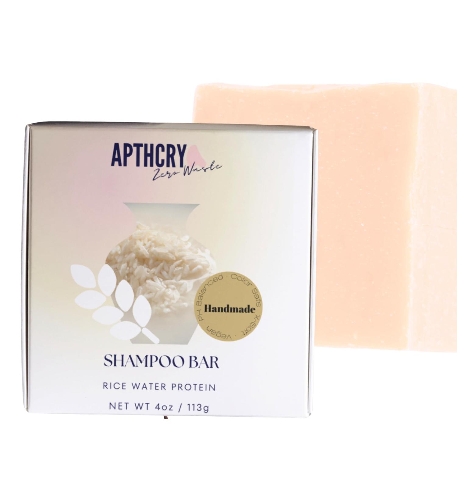 Buy APTHCRY Rice Water Shampoo Bar for Long Hair - Vegan Eco-Friendly Plastic-Free & Sustainable - Citrus Oil Enriched Zero Waste Shampoo - Buy Online on GoSupps.com