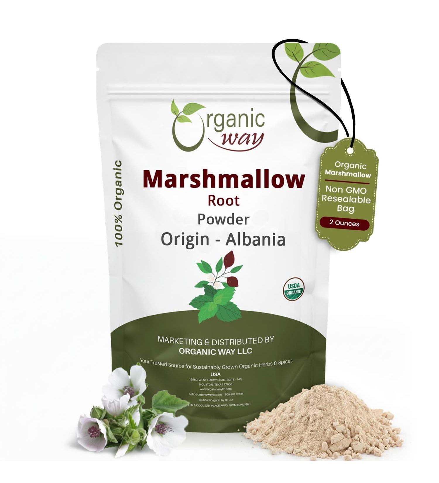 Organic Way Marshmallow Root Powder (Althaea Officinalis) - Herbal Tea | European Wild-Harvest | Organic & Kosher Certified | Vegan Non GMO & Gluten Free | USDA Certified | Origin - Albania (2Oz.) 2 Ounce (Pack of 1) - Buy Online on GoSupps.com